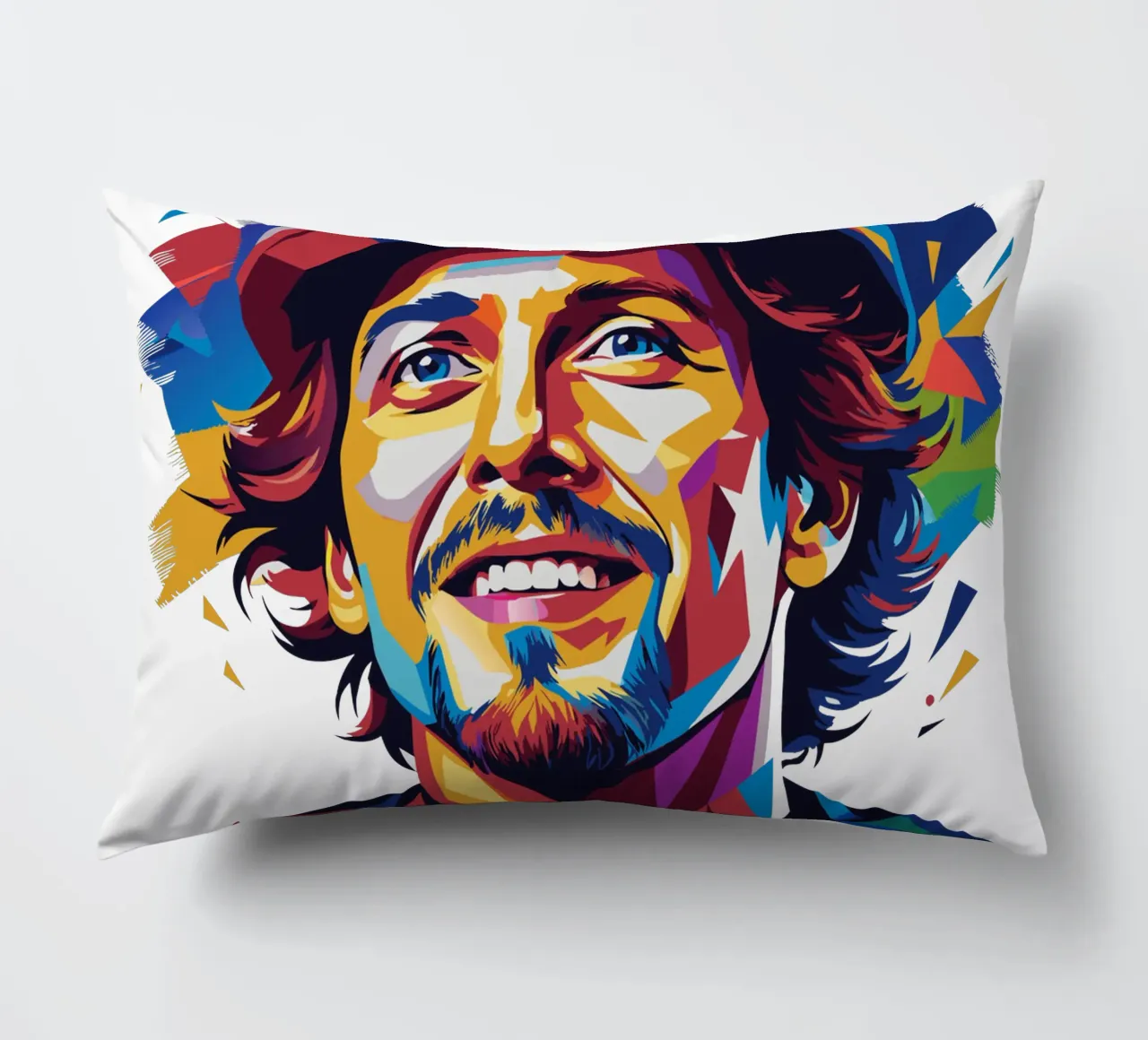 Jason Mraz Portrait in WPAP Pop Art cuscino da vectorartnesia