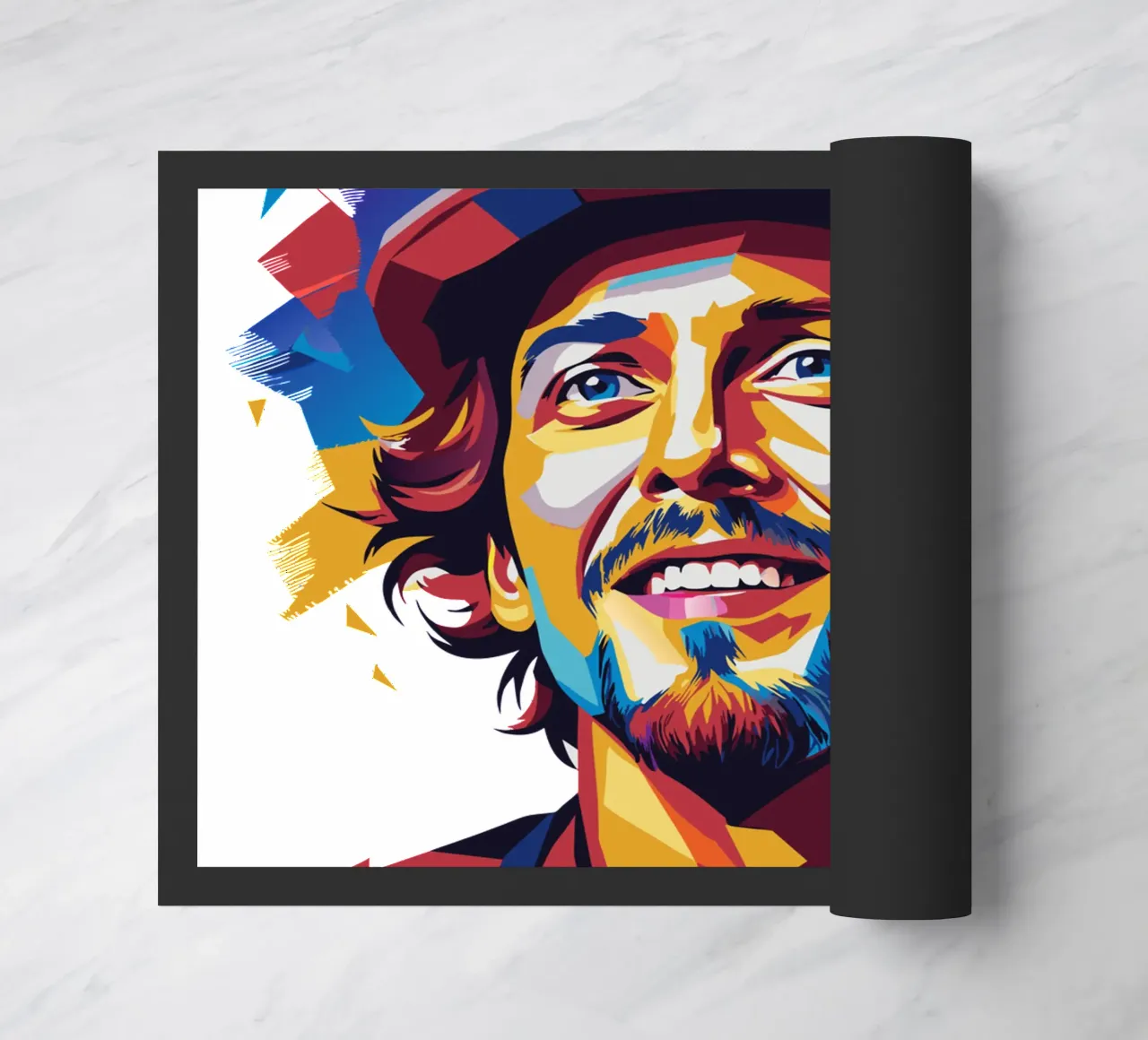 Jason Mraz Portrait in WPAP Pop Art Fußmatte von vectorartnesia