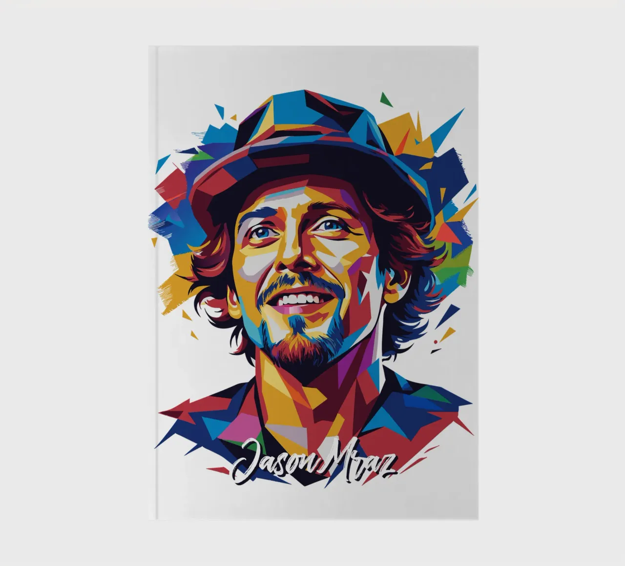 Jason Mraz Portrait in WPAP Pop Art notebook by vectorartnesia