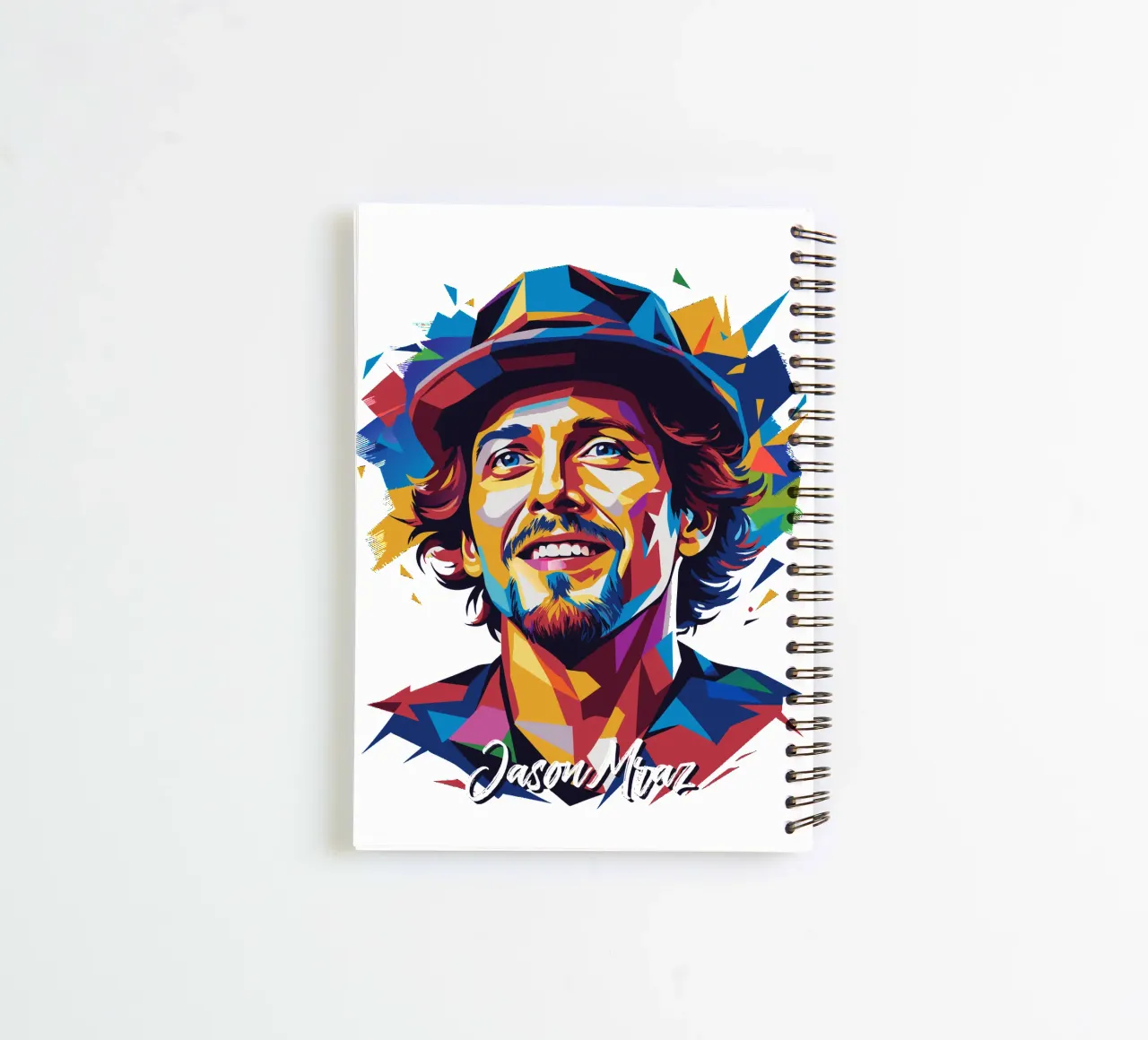 Jason Mraz Portrait in WPAP Pop Art diario ad anelli da vectorartnesia