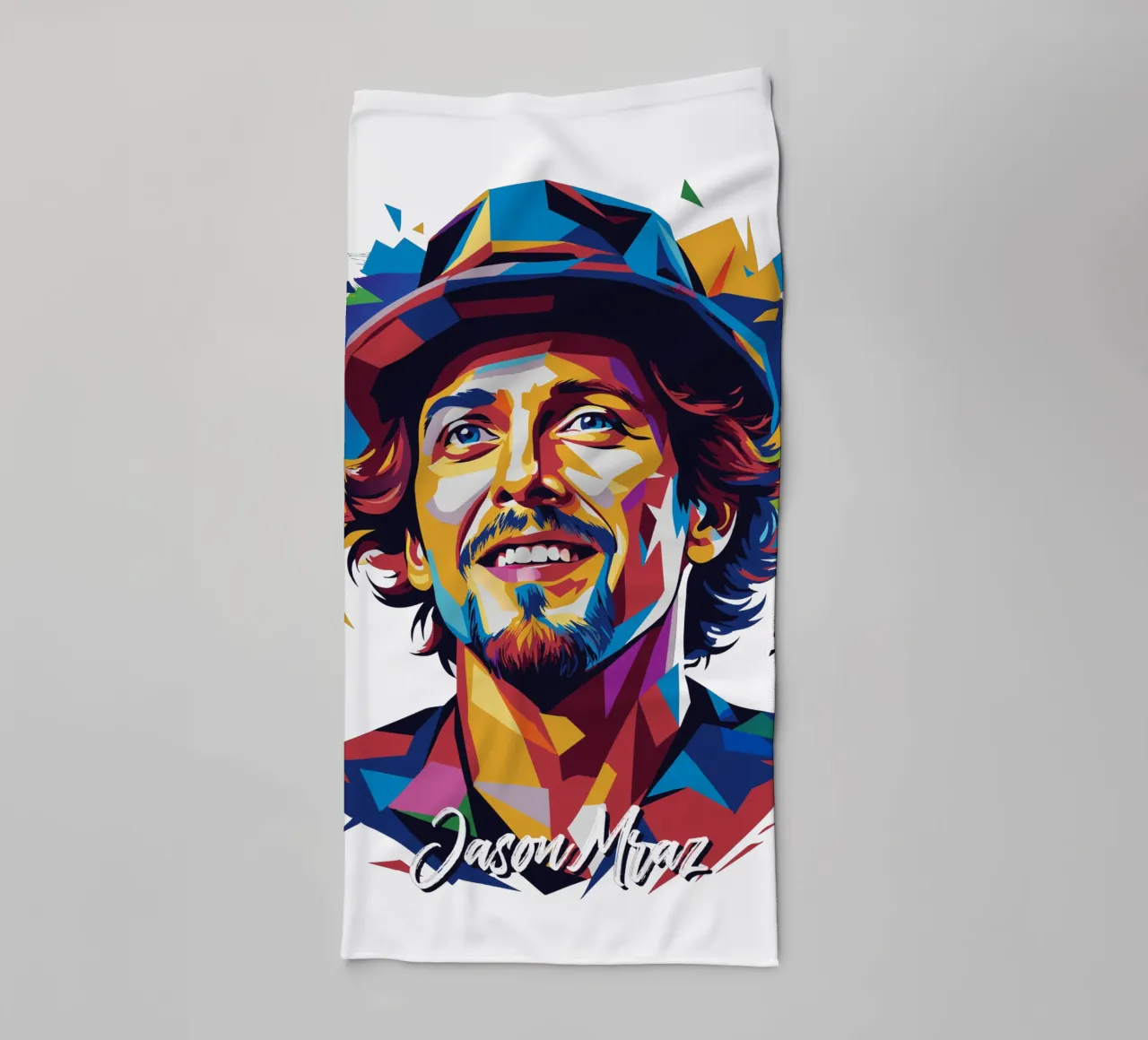 Jason Mraz Portrait in WPAP Pop Art toalla de baño de vectorartnesia