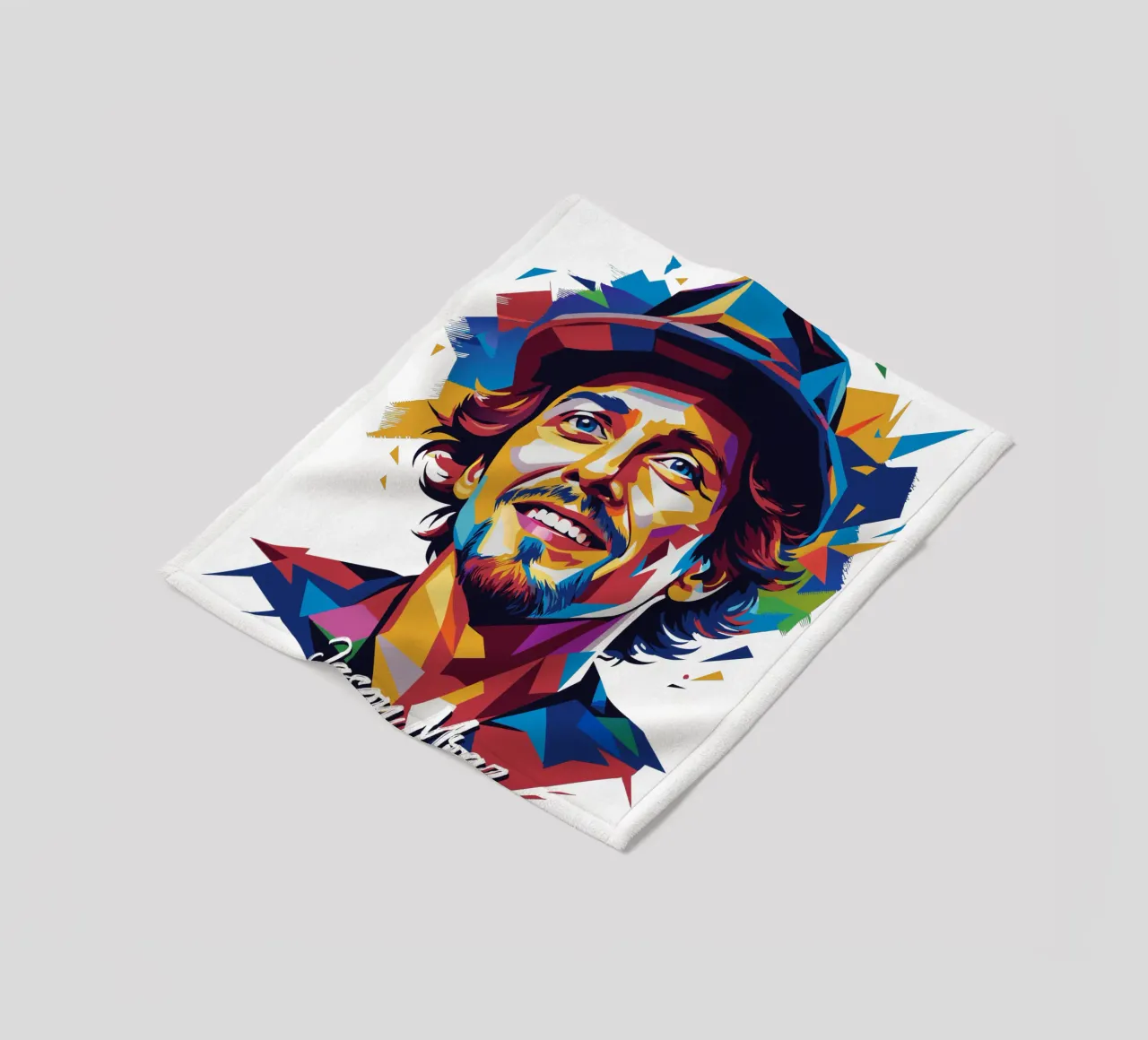 Jason Mraz Portrait in WPAP Pop Art coperta in pile da vectorartnesia