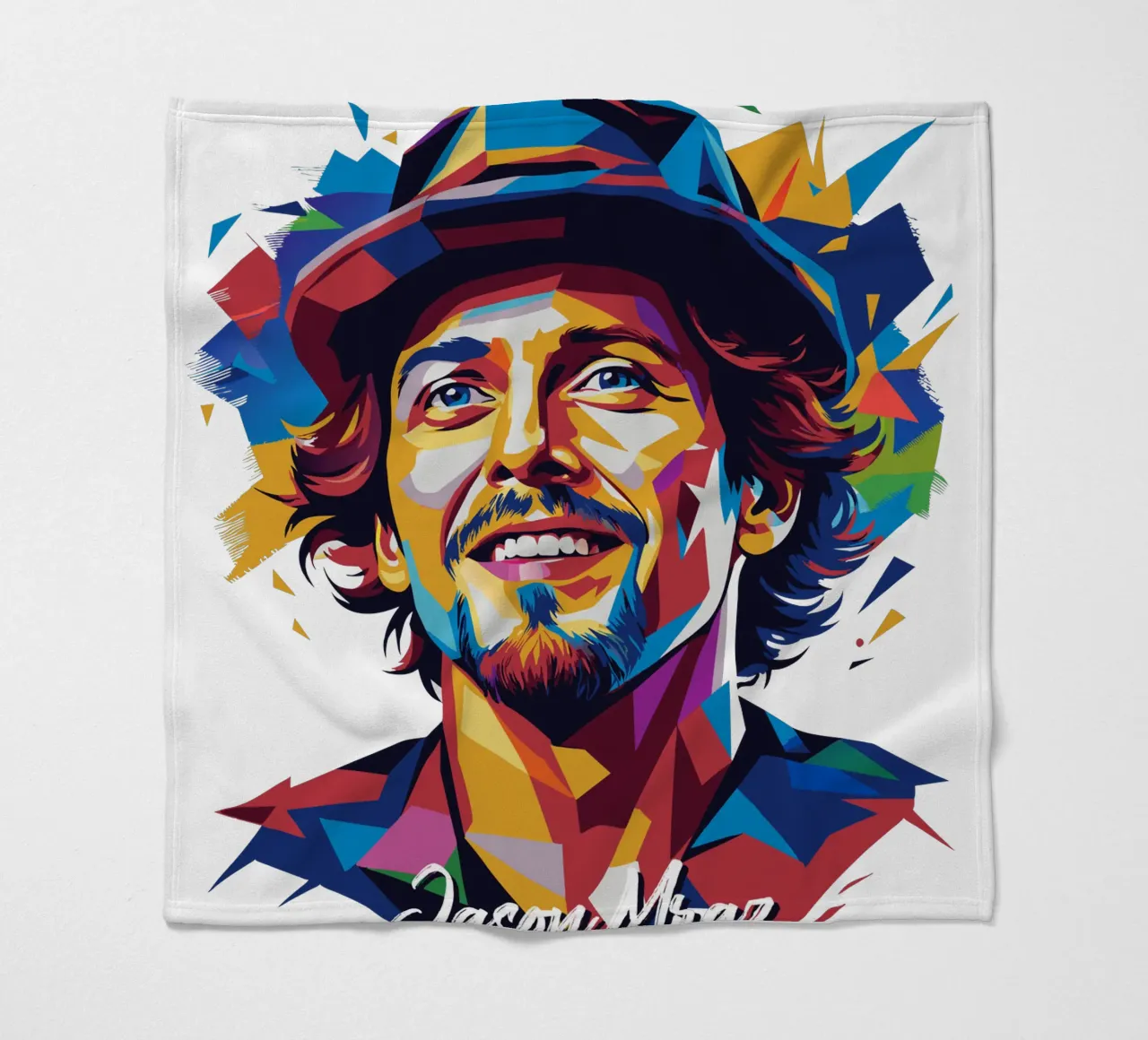 Jason Mraz Portrait in WPAP Pop Art coperta in pile da vectorartnesia