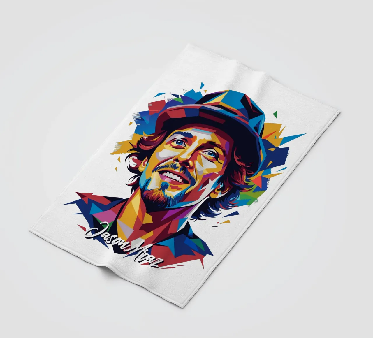 Jason Mraz Portrait in WPAP Pop Art coperta in pile da vectorartnesia