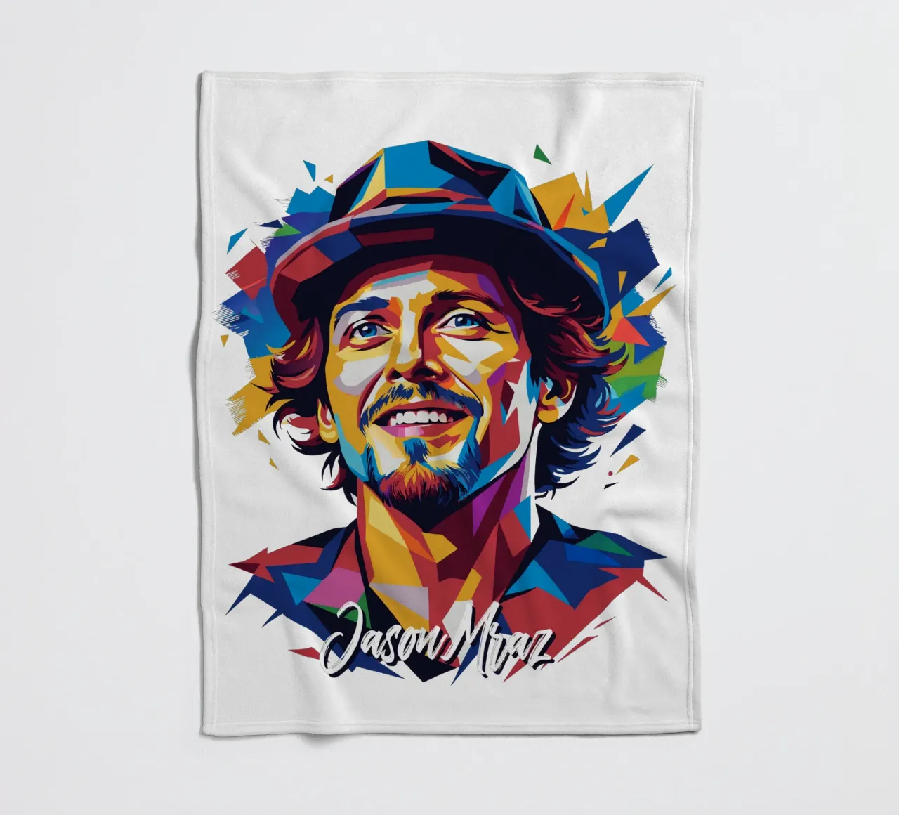 Jason Mraz Portrait in WPAP Pop Art coperta in pile da vectorartnesia