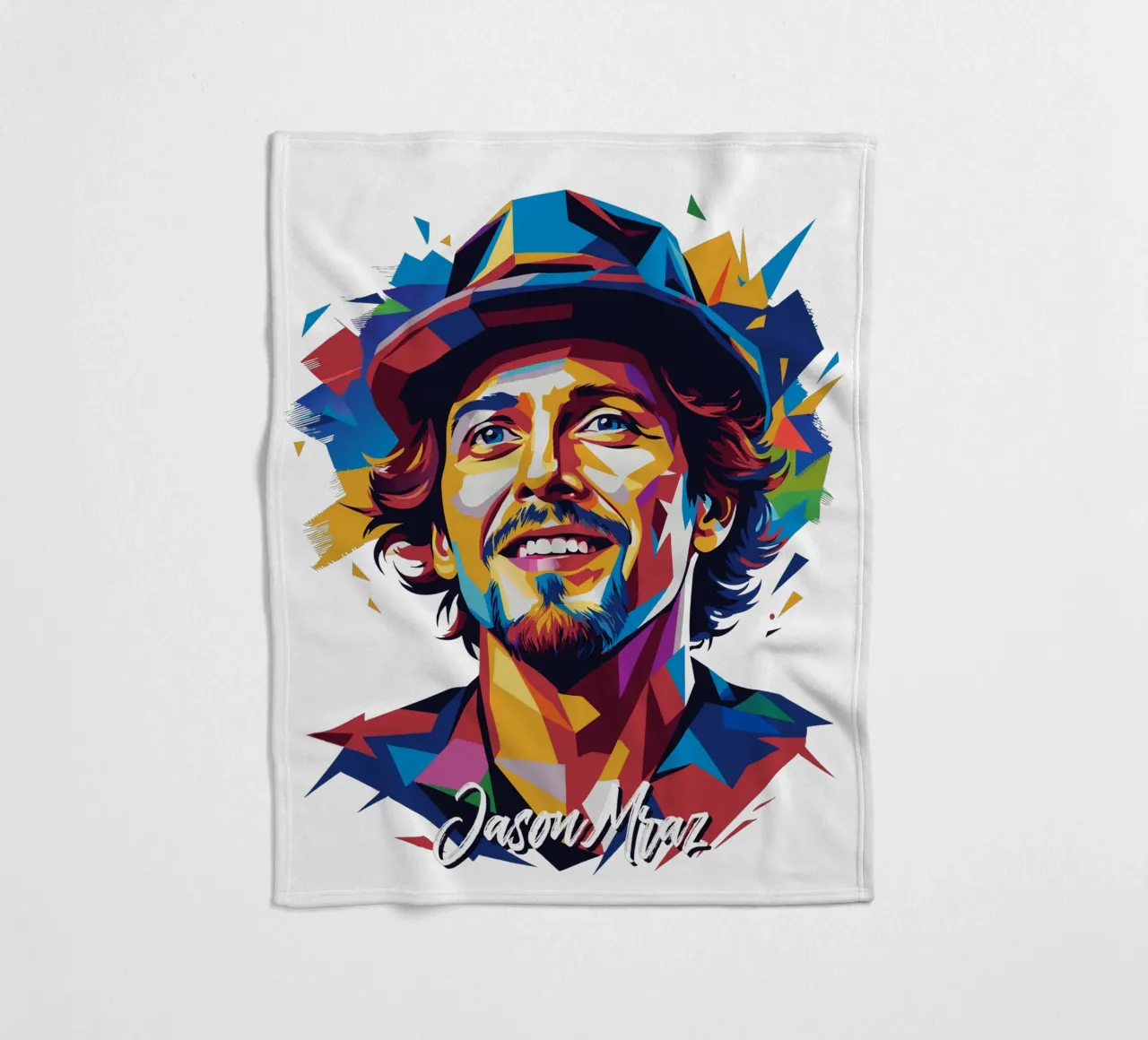 Jason Mraz Portrait in WPAP Pop Art coperta in pile da vectorartnesia