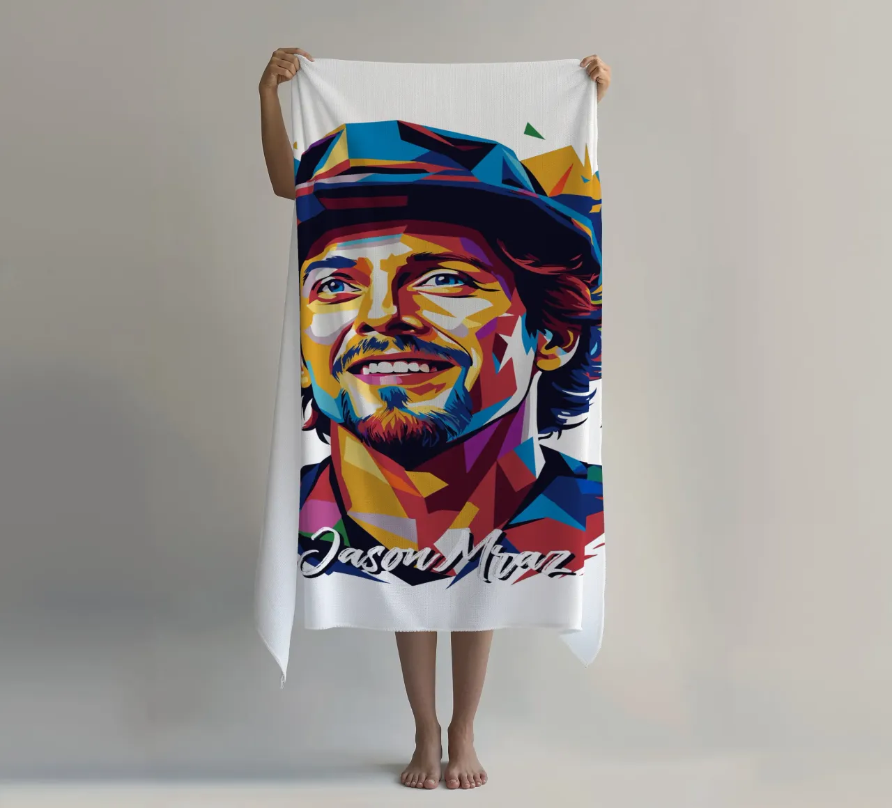 Jason Mraz Portrait in WPAP Pop Art telo mare da vectorartnesia