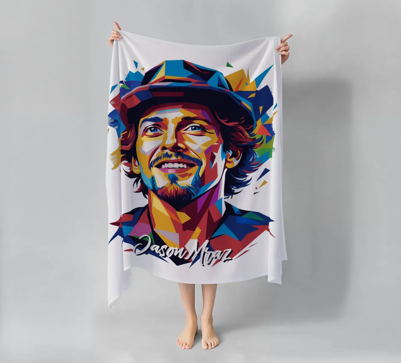 Jason Mraz Portrait in WPAP Pop Art telo mare da vectorartnesia
