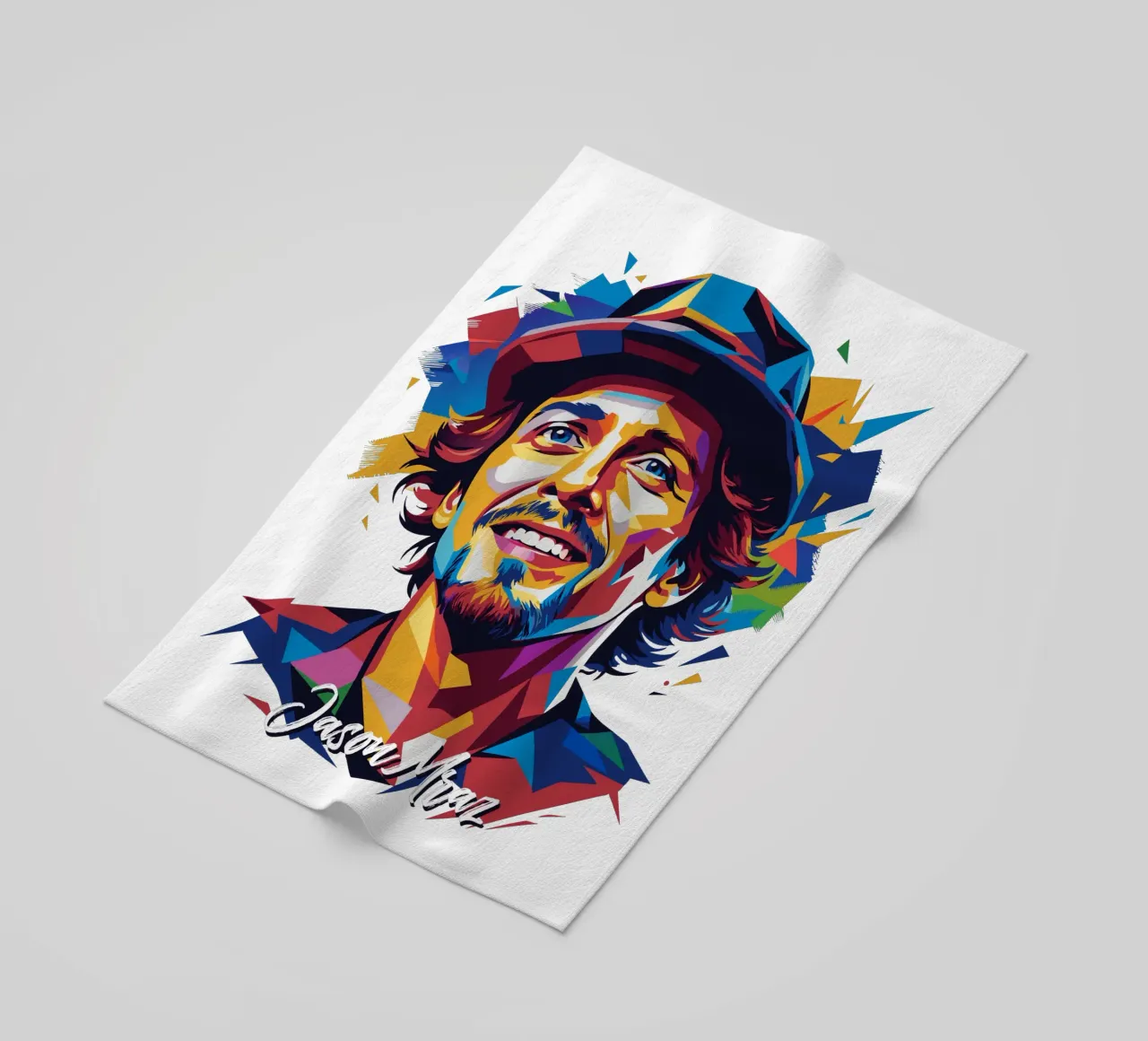 Jason Mraz Portrait in WPAP Pop Art telo mare da vectorartnesia
