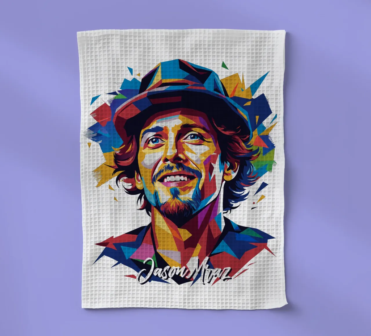 Jason Mraz Portrait in WPAP Pop Art canovaccio da cucina da vectorartnesia