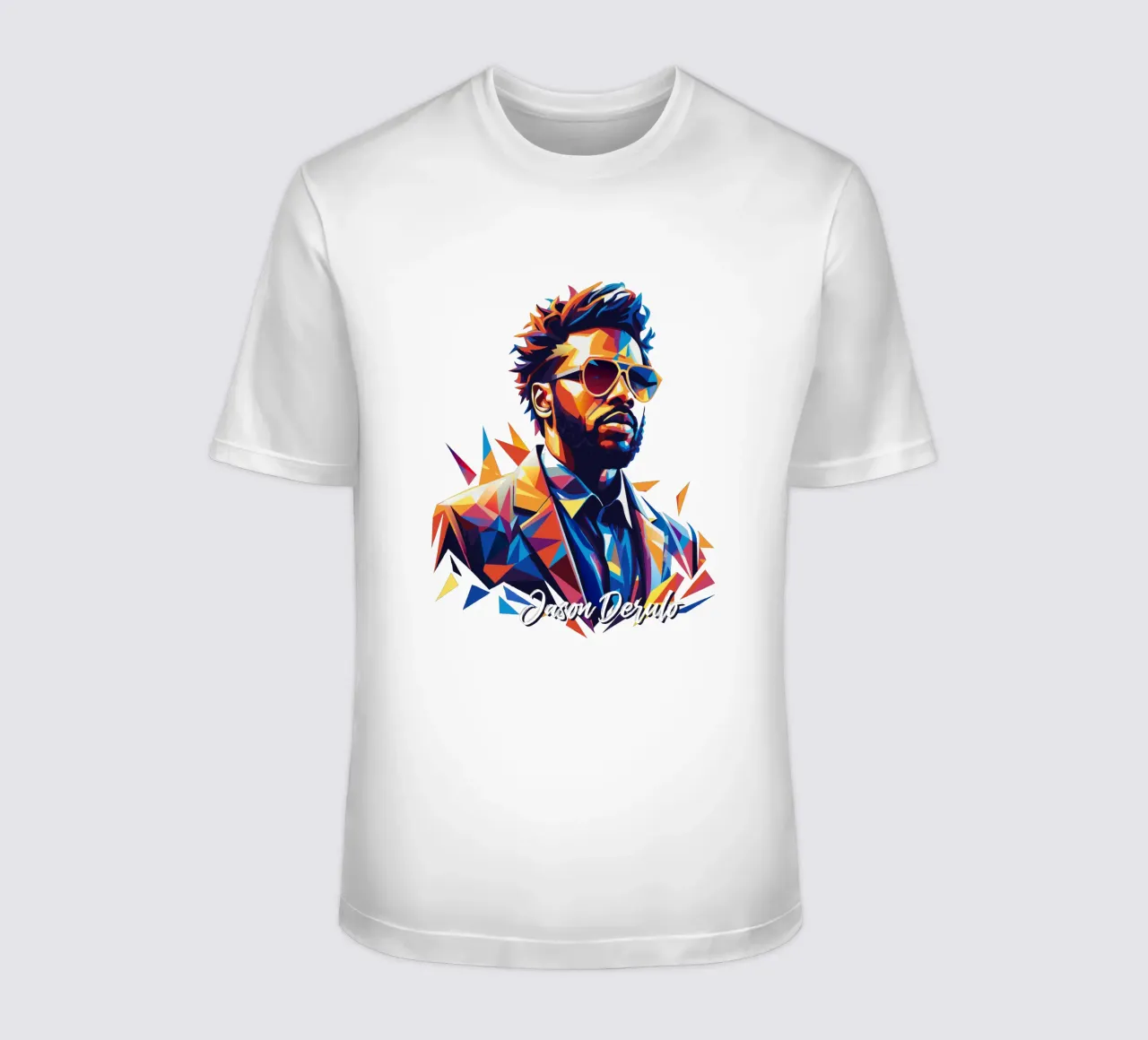 Jason Derulo Portrait in WPAP Pop Art t-shirt da vectorartnesia