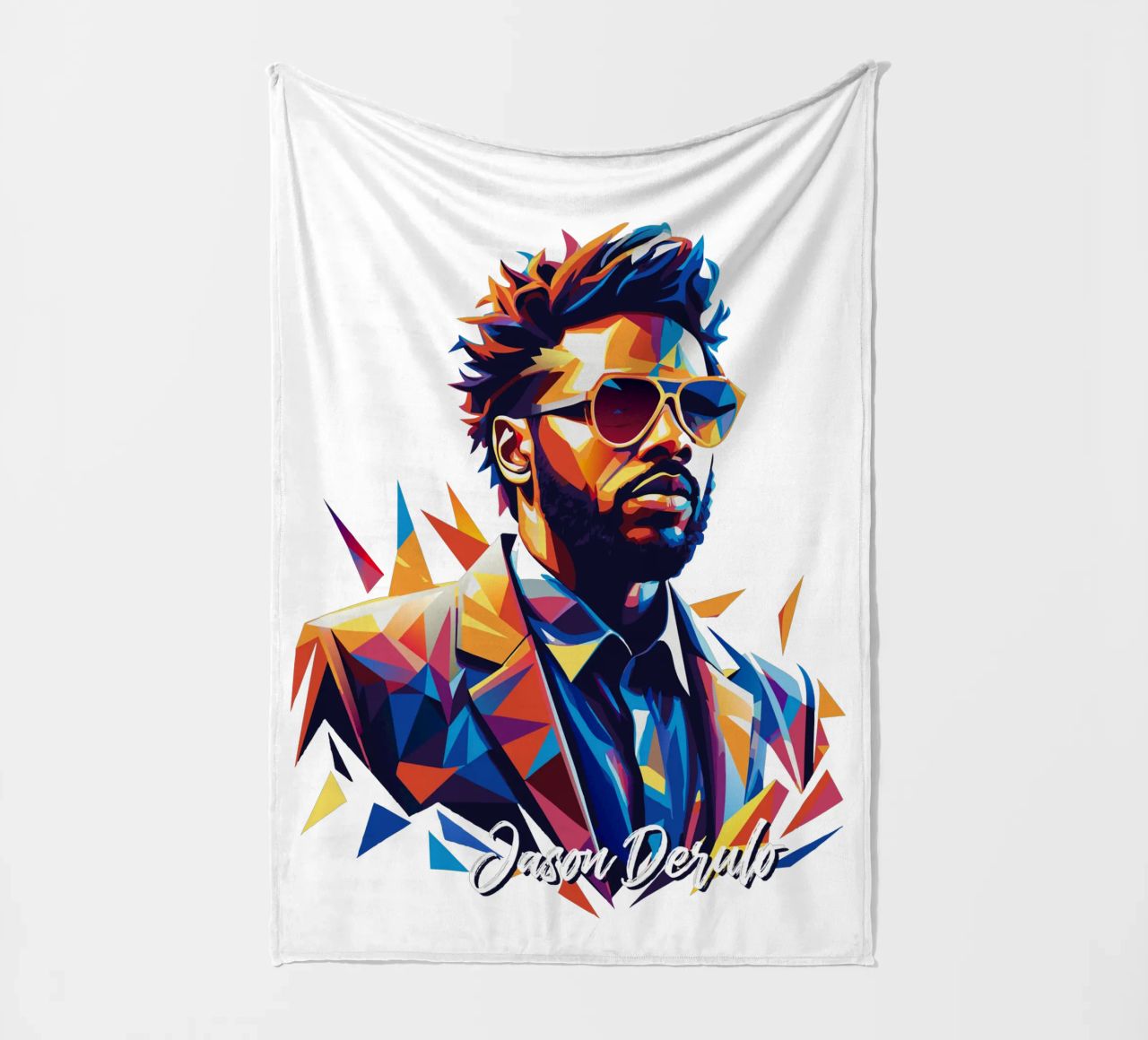 Jason Derulo Portrait in WPAP Pop Art coperta in pile da vectorartnesia