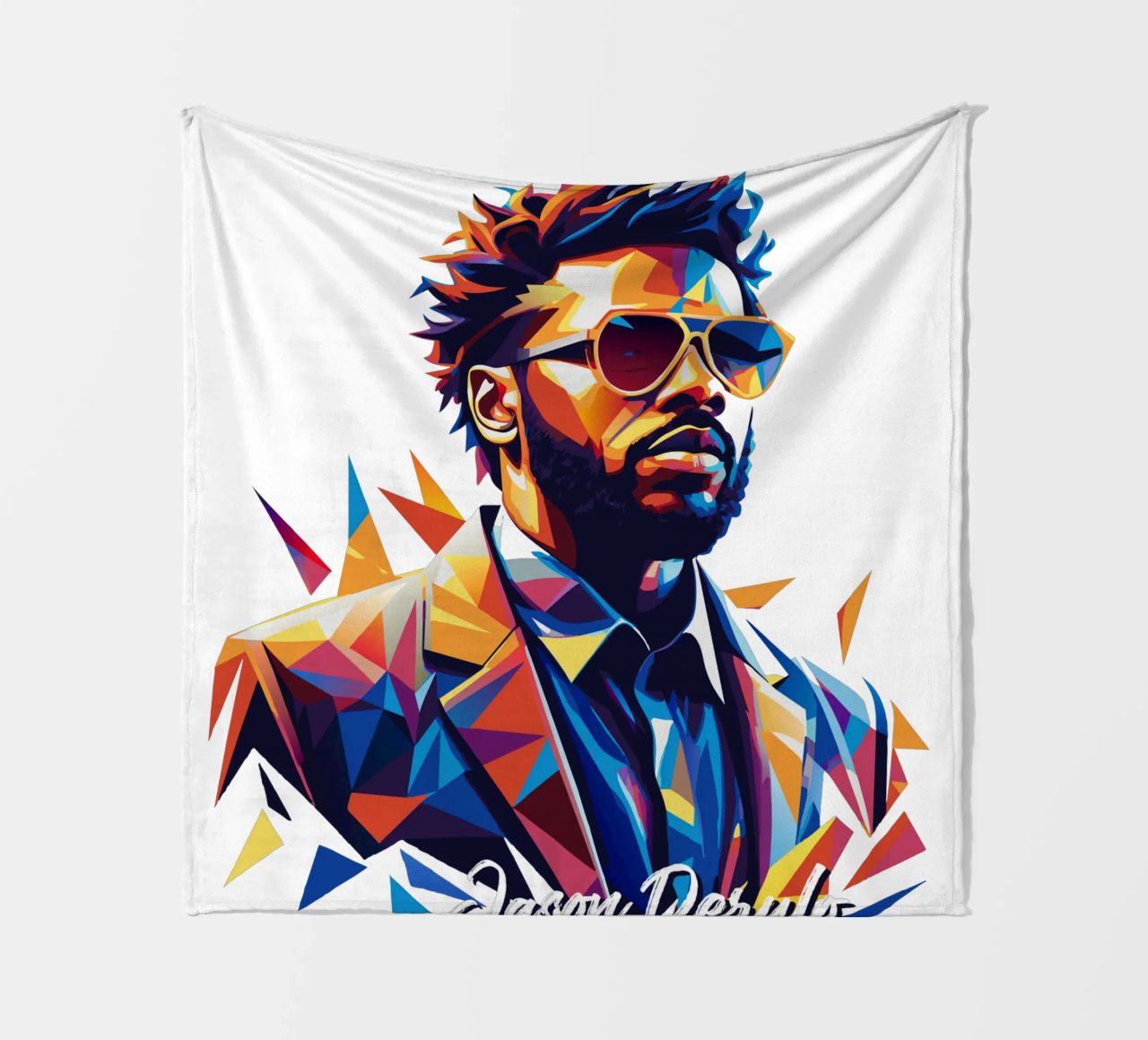 Jason Derulo Portrait in WPAP Pop Art coperta in pile da vectorartnesia