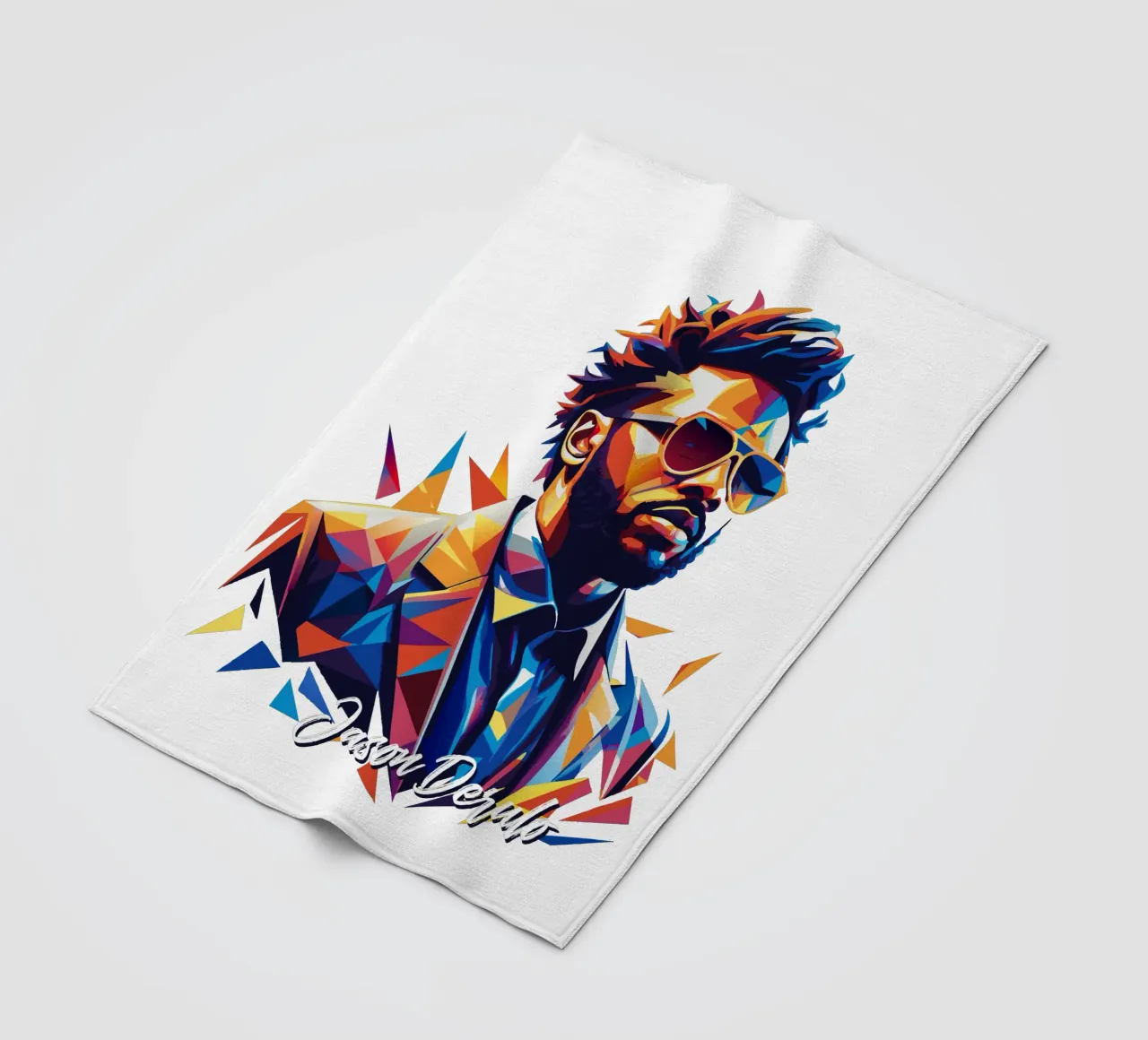 Jason Derulo Portrait in WPAP Pop Art fleece blanket by vectorartnesia