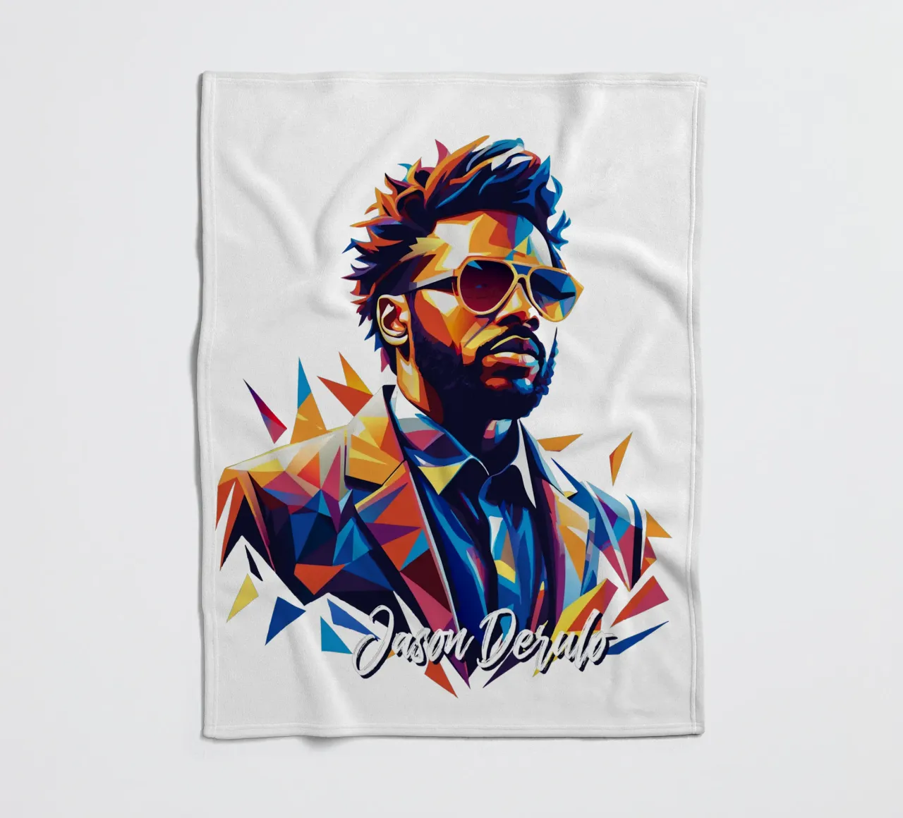 Jason Derulo Portrait in WPAP Pop Art fleecedeken van vectorartnesia