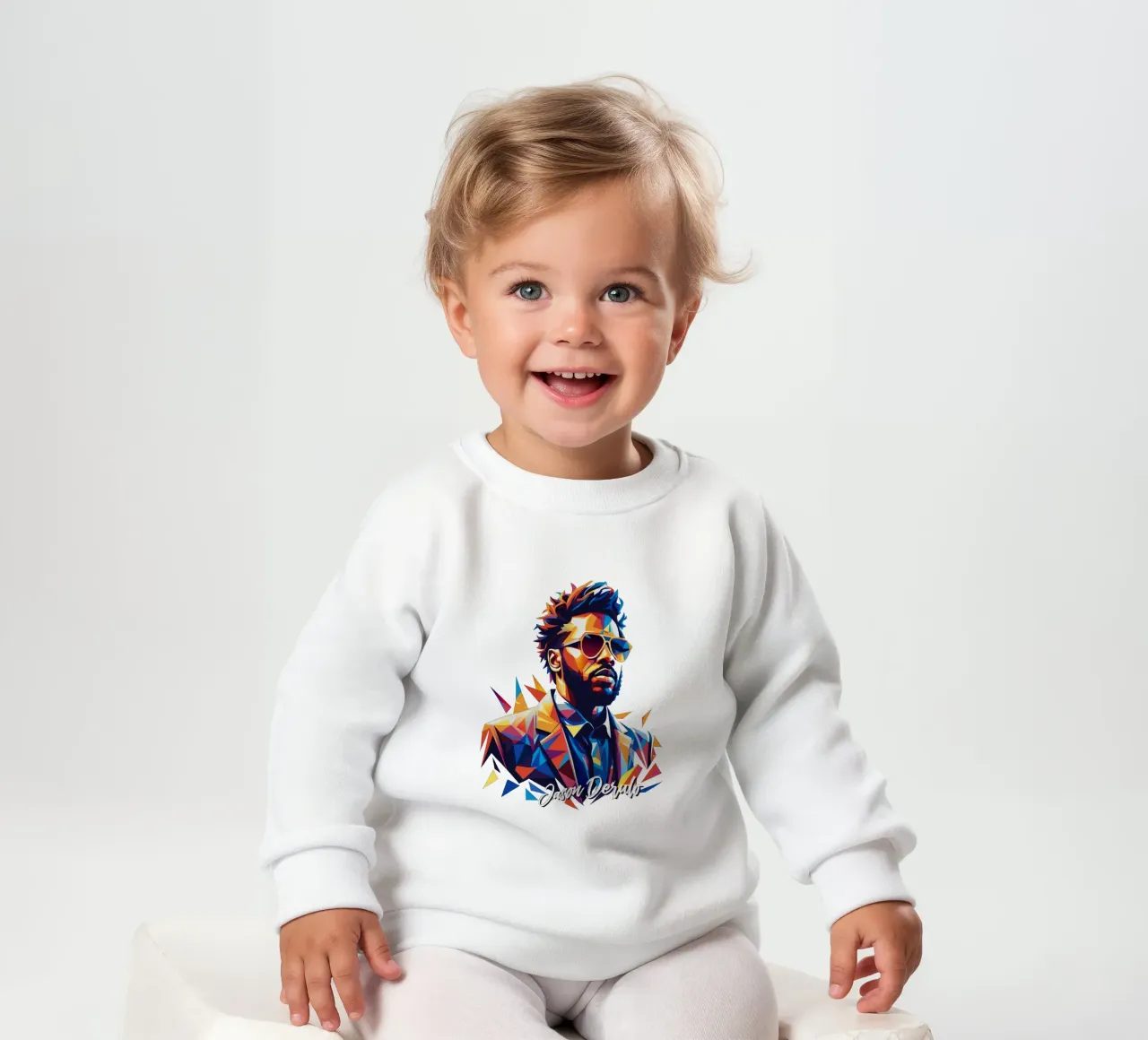 Jason Derulo Portrait in WPAP Pop Art sudadera de bebé de vectorartnesia