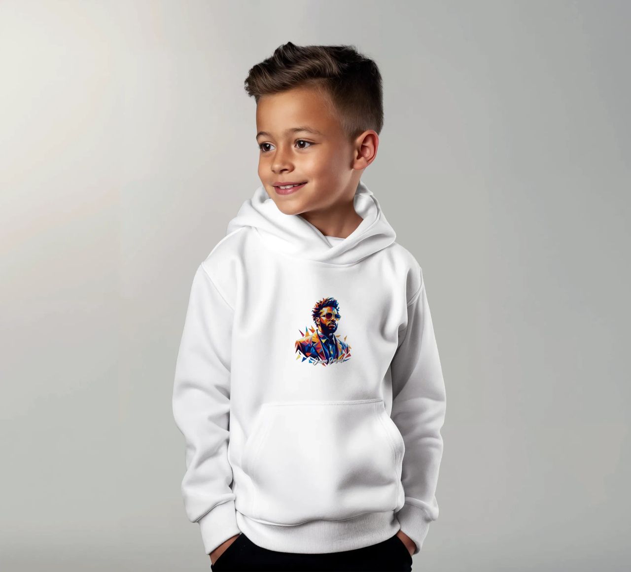 Jason Derulo Portrait in WPAP Pop Art felpa bambino con cappuccio da vectorartnesia
