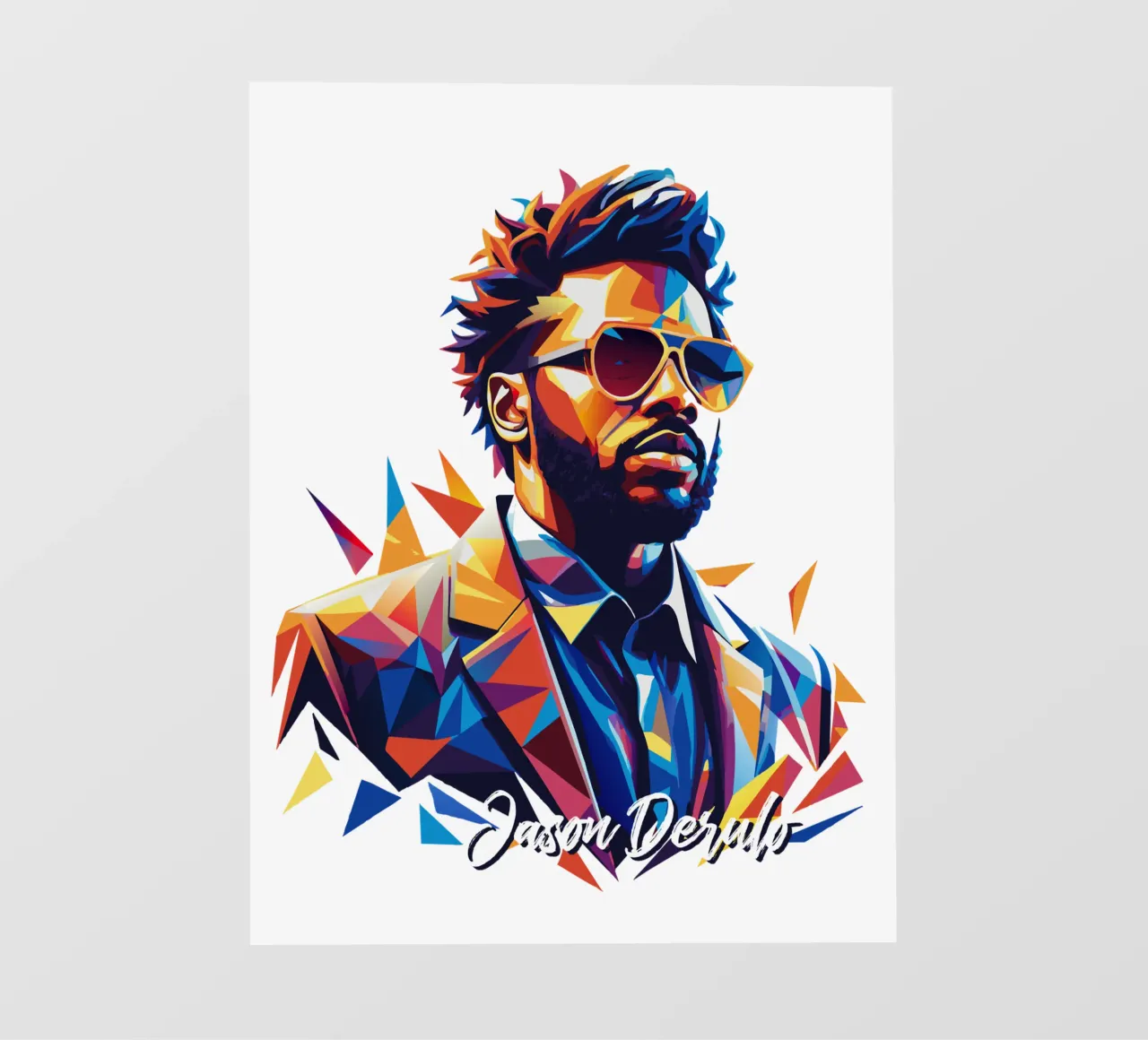 Jason Derulo Portrait in WPAP Pop Art telo in pvc da vectorartnesia