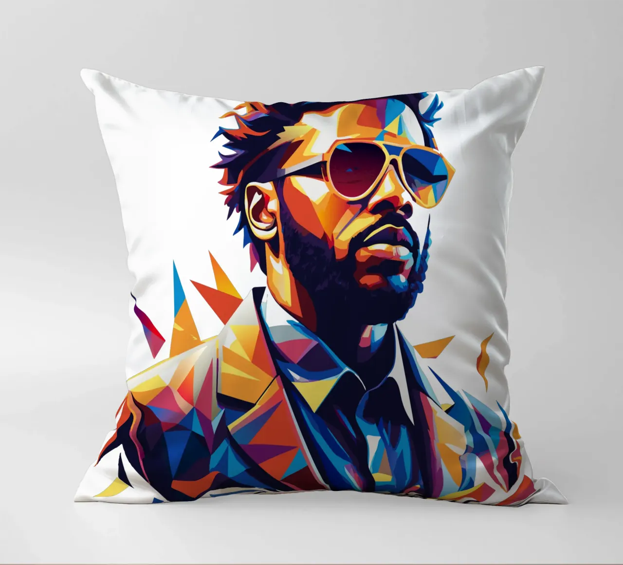 Jason Derulo Portrait in WPAP Pop Art Kissen von vectorartnesia