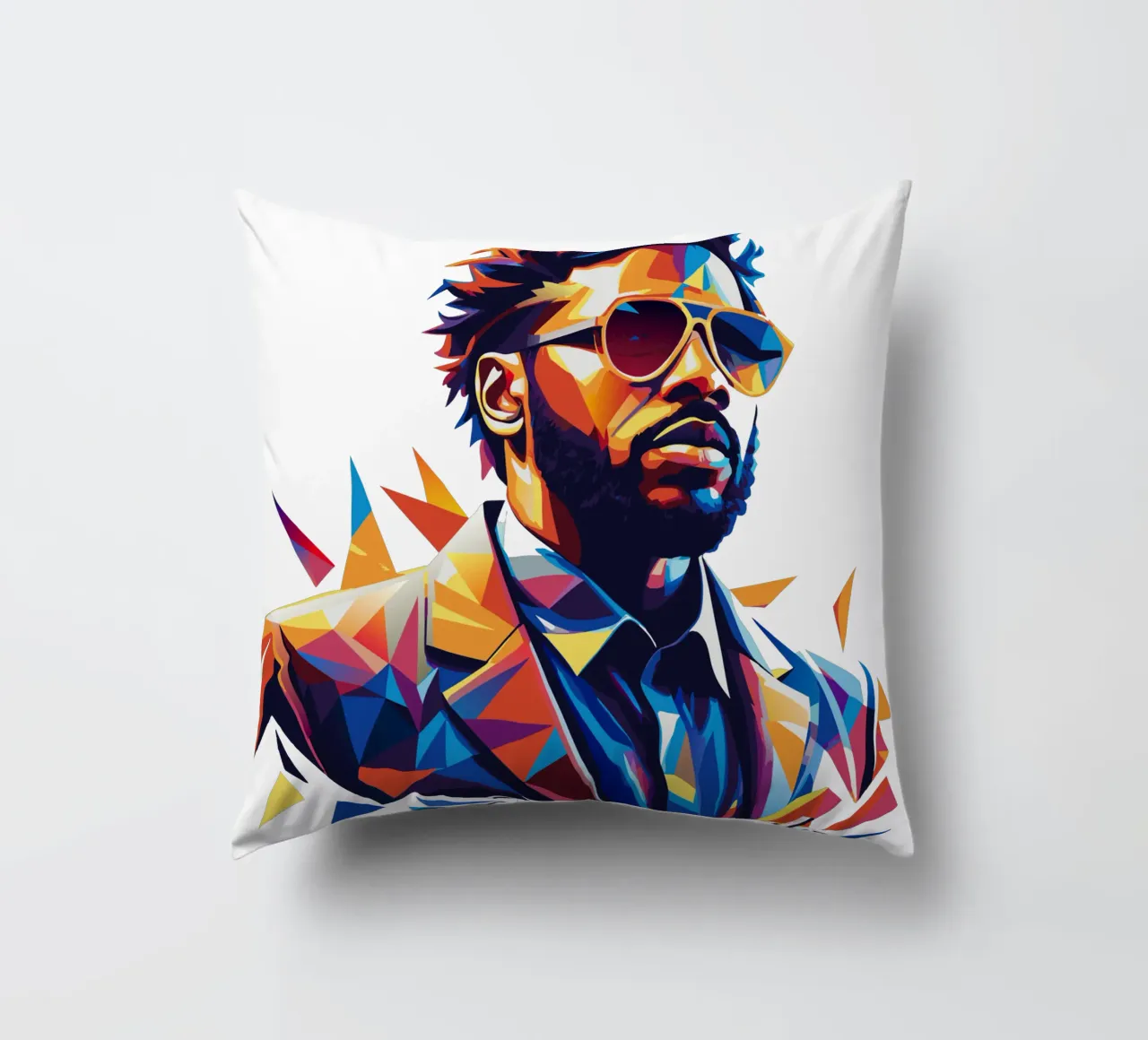 Jason Derulo Portrait in WPAP Pop Art Kissen von vectorartnesia