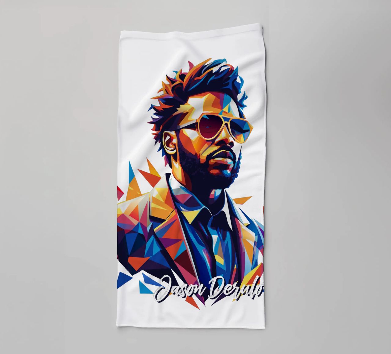 Jason Derulo Portrait in WPAP Pop Art asciugamano da bagno da vectorartnesia