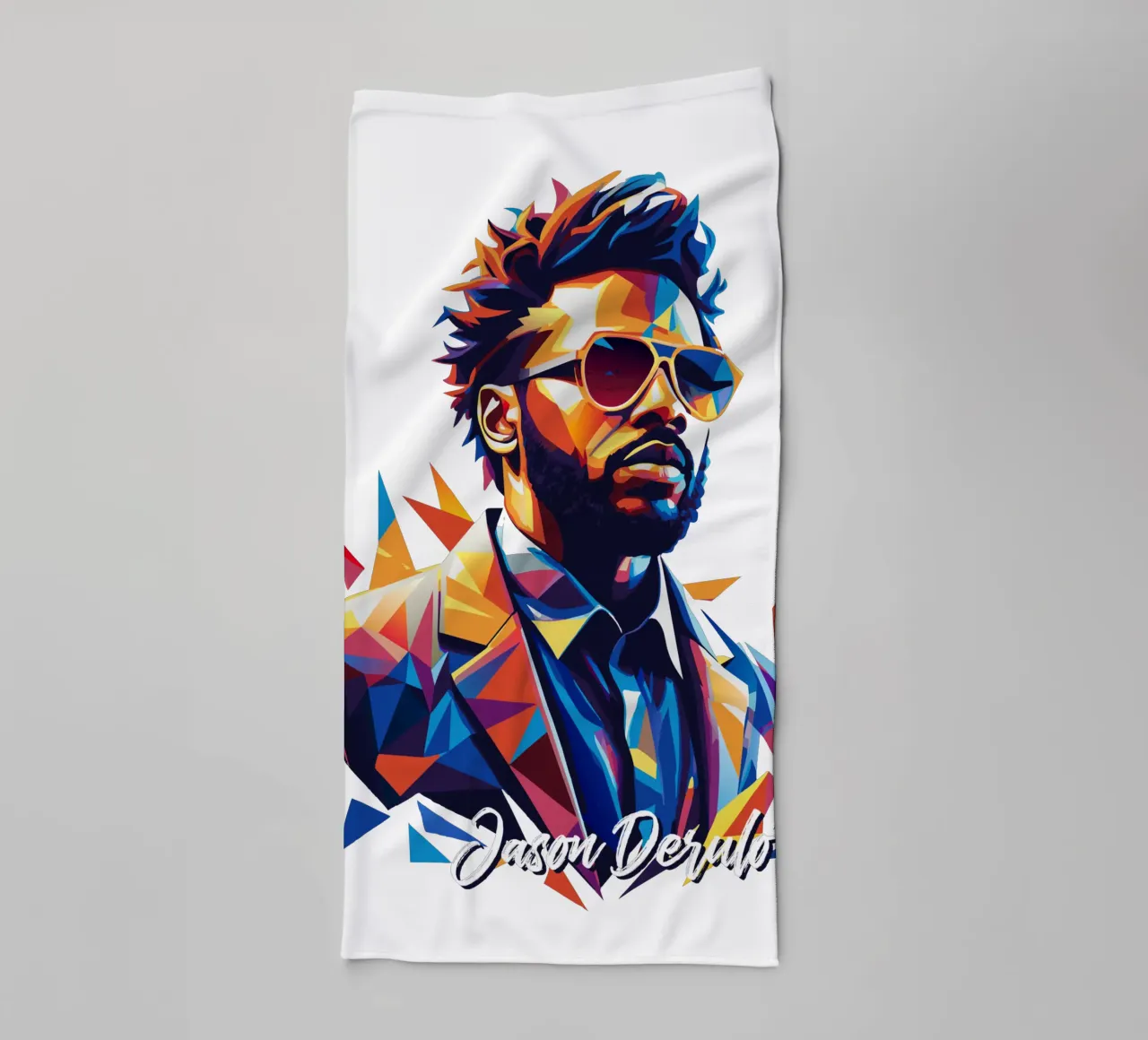 Jason Derulo Portrait in WPAP Pop Art towel by vectorartnesia