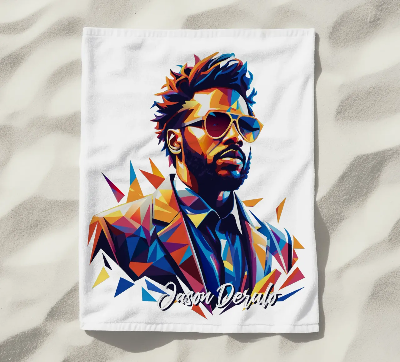 Jason Derulo Portrait in WPAP Pop Art telo mare da vectorartnesia