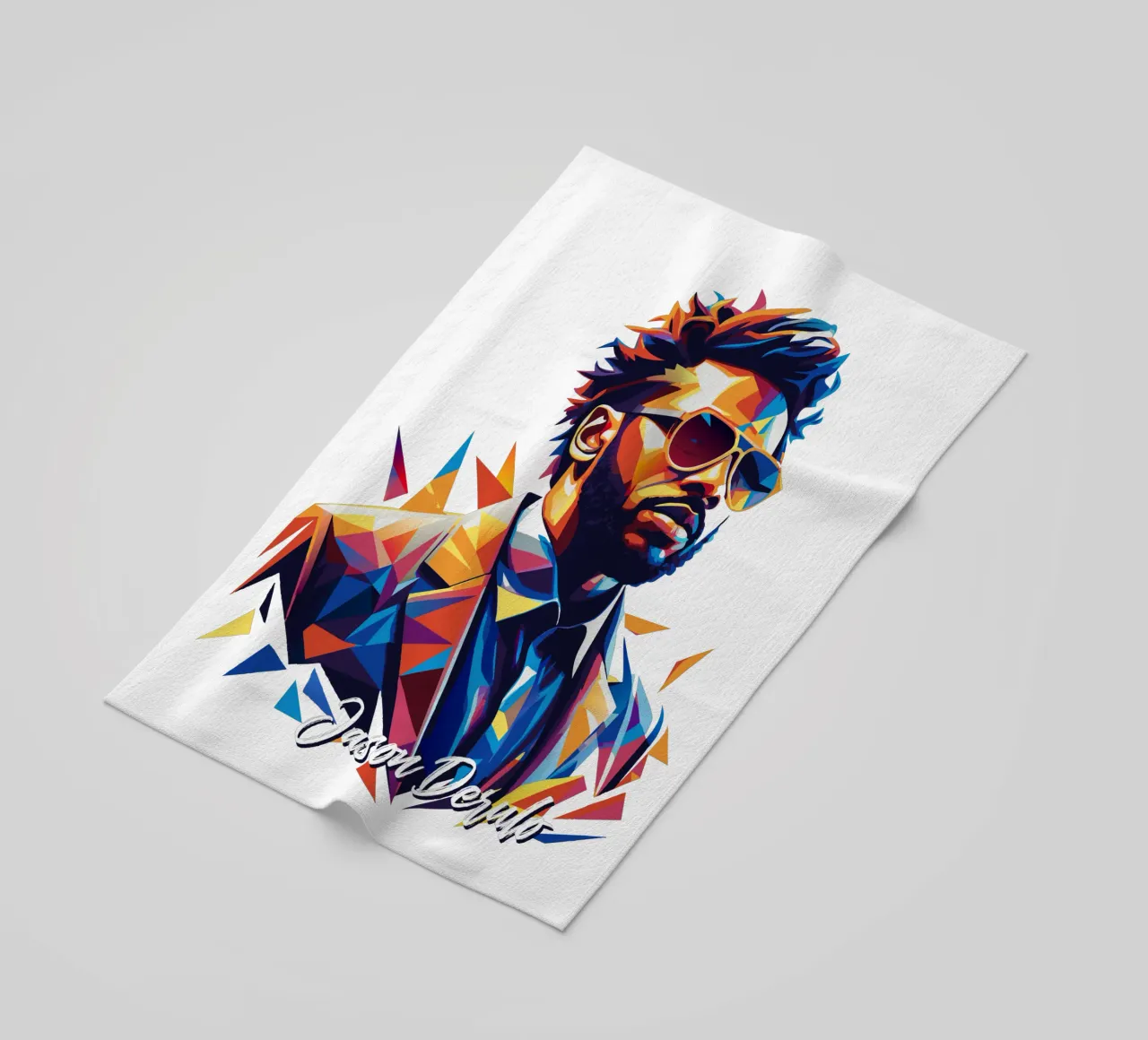 Jason Derulo Portrait in WPAP Pop Art telo mare da vectorartnesia