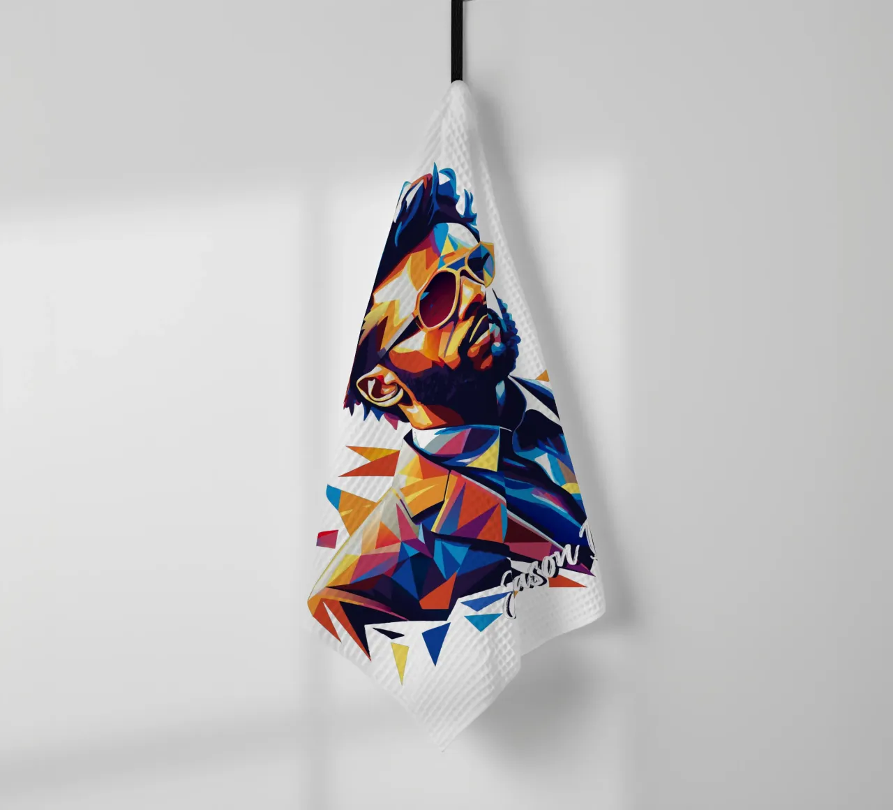 Jason Derulo Portrait in WPAP Pop Art torchon de vectorartnesia