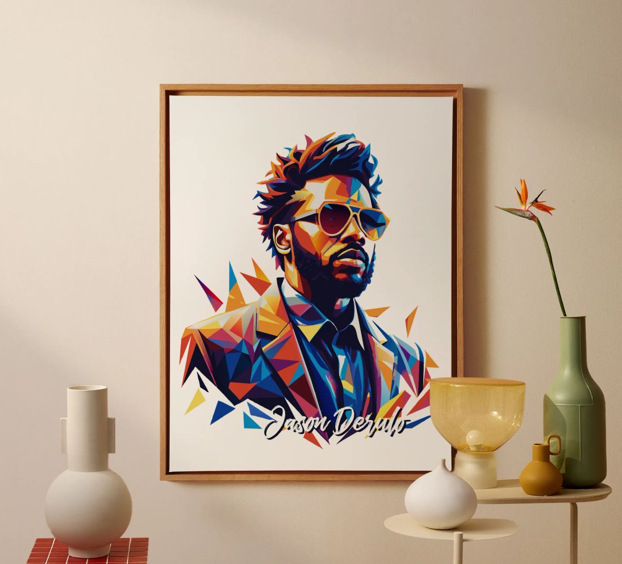 Jason Derulo Portrait in WPAP Pop Art tela da vectorartnesia
