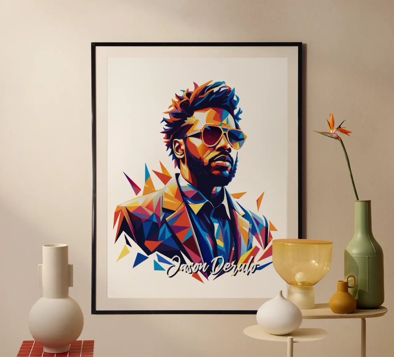 Jason Derulo Portrait in WPAP Pop Art poster da vectorartnesia