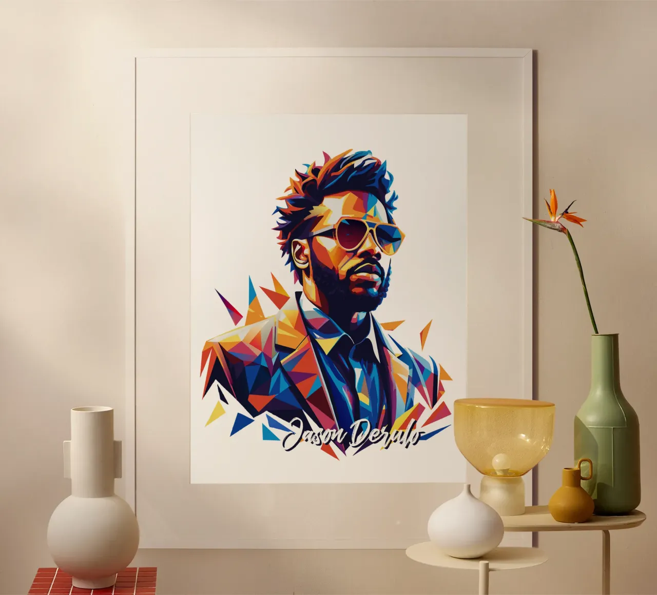 Jason Derulo Portrait in WPAP Pop Art poster da vectorartnesia