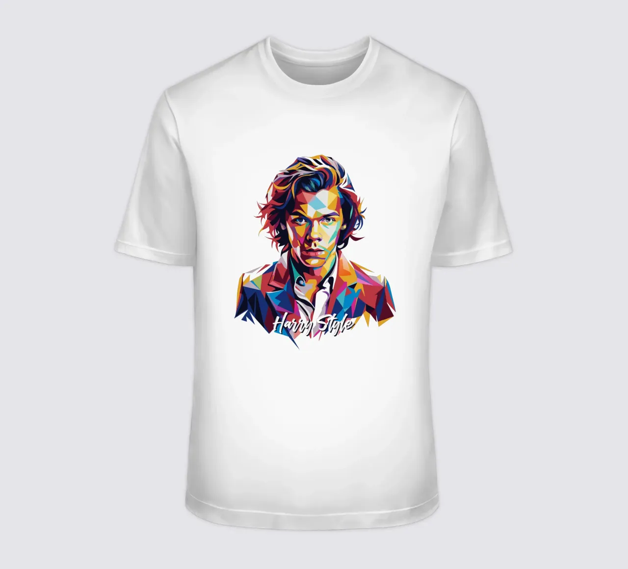 Harry Style Portrait in WPAP Pop Art t-shirt da vectorartnesia