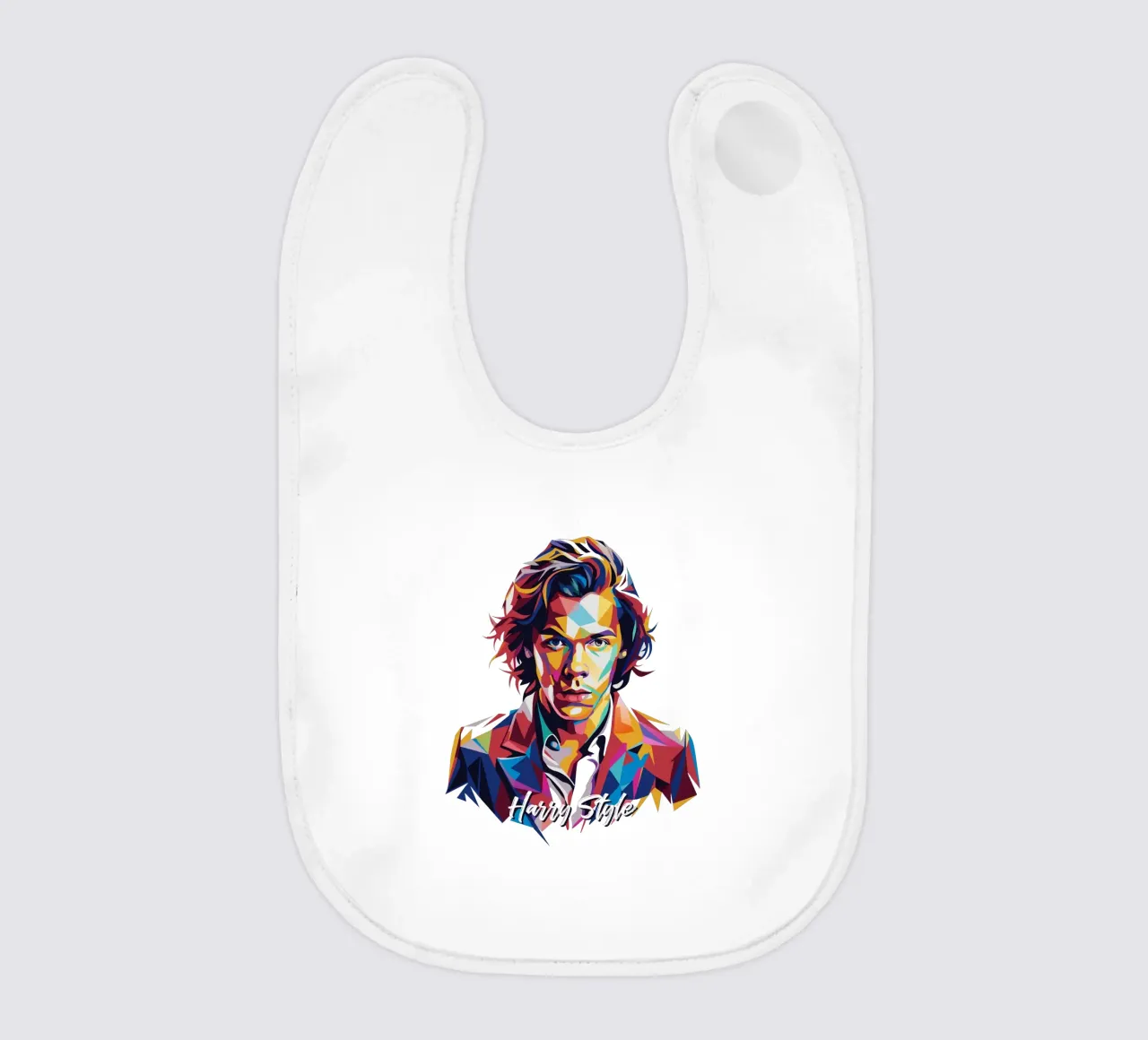 Harry Style Portrait in WPAP Pop Art Babylätzchen von vectorartnesia