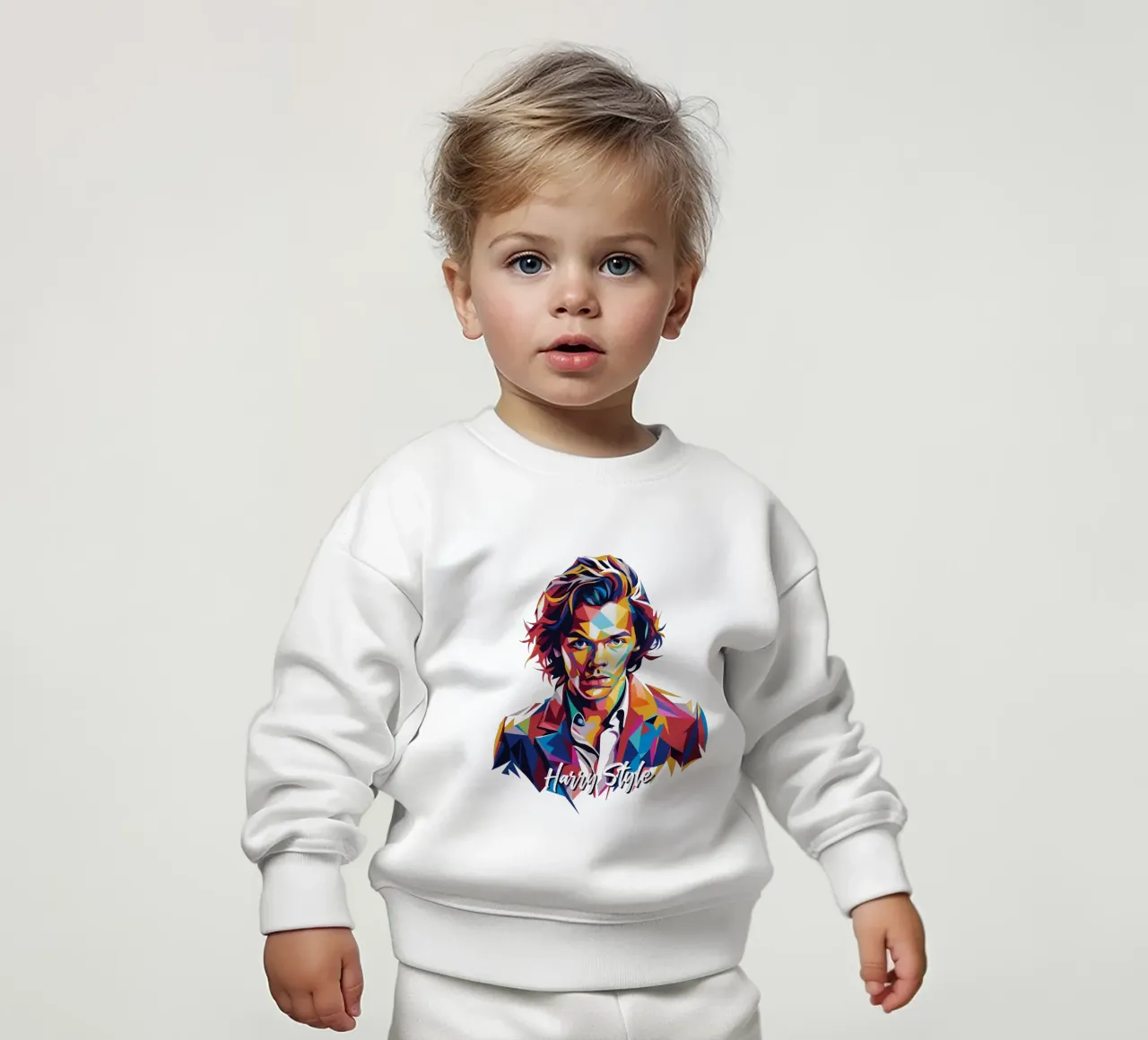 Harry Style Portrait in WPAP Pop Art sudadera de bebé de vectorartnesia