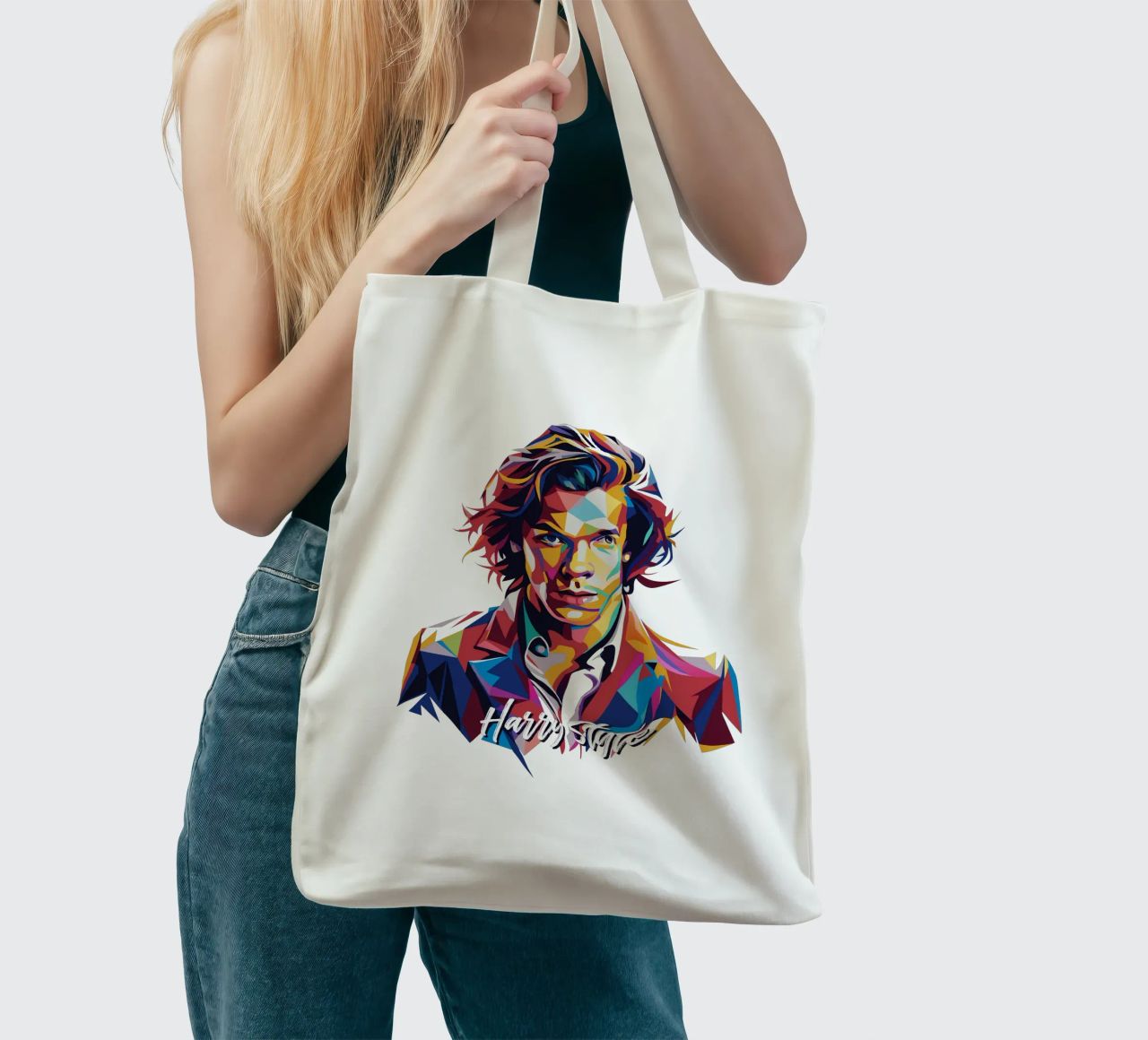 Harry Style Portrait in WPAP Pop Art borsa in juta da vectorartnesia