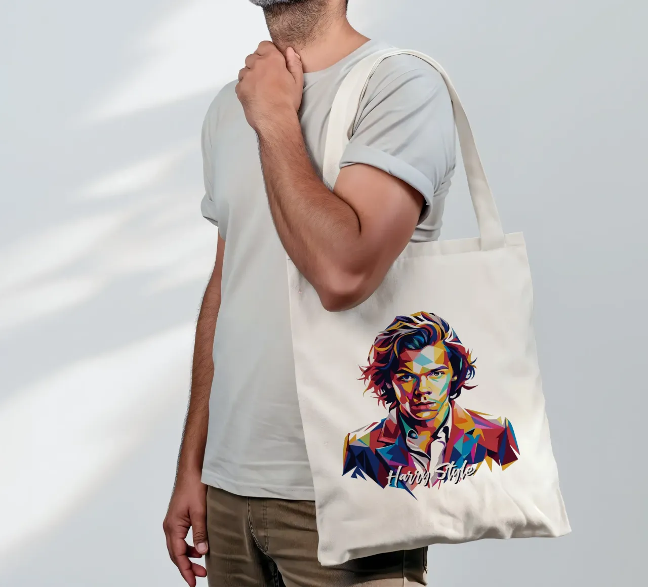 Harry Style Portrait in WPAP Pop Art borsa in juta da vectorartnesia