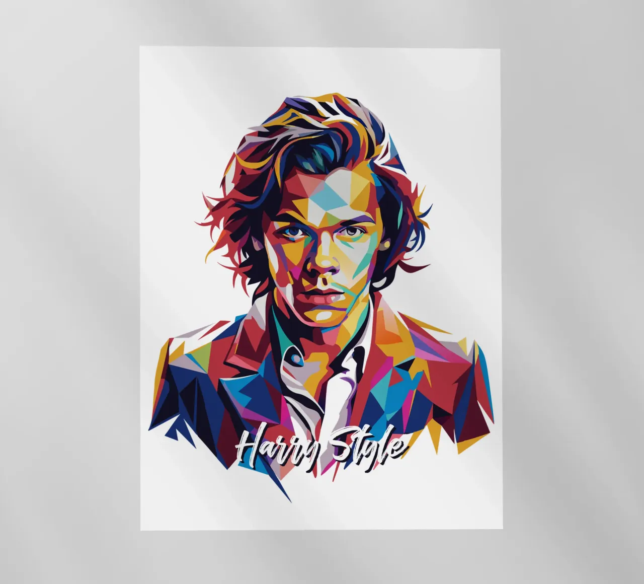 Harry Style Portrait in WPAP Pop Art pellicola backlit da vectorartnesia