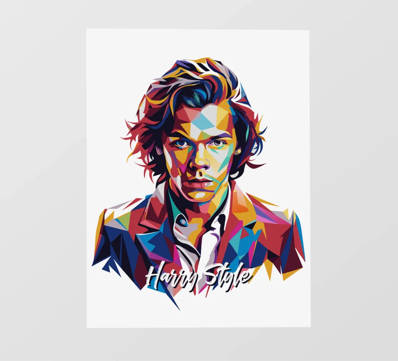 Harry Style Portrait in WPAP Pop Art pellicola backlit da vectorartnesia
