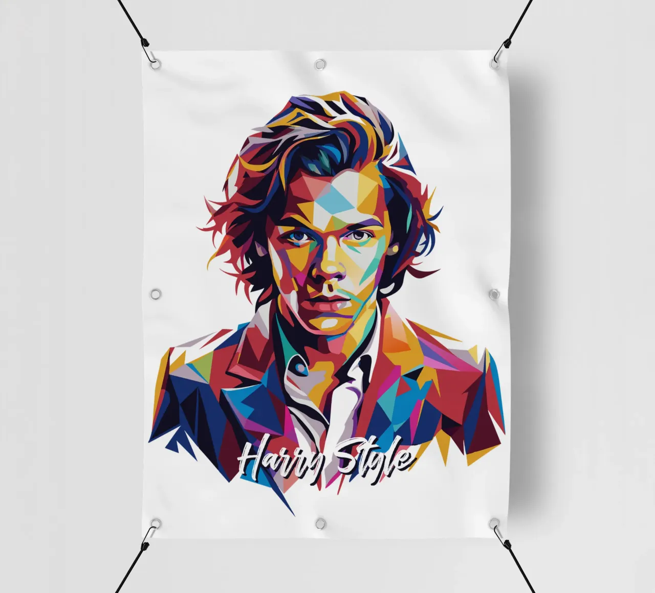 Harry Style Portrait in WPAP Pop Art telo in pvc da vectorartnesia