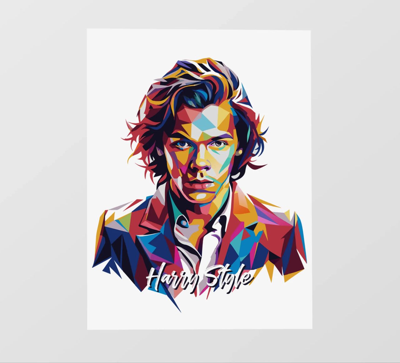 Harry Style Portrait in WPAP Pop Art telo in pvc da vectorartnesia