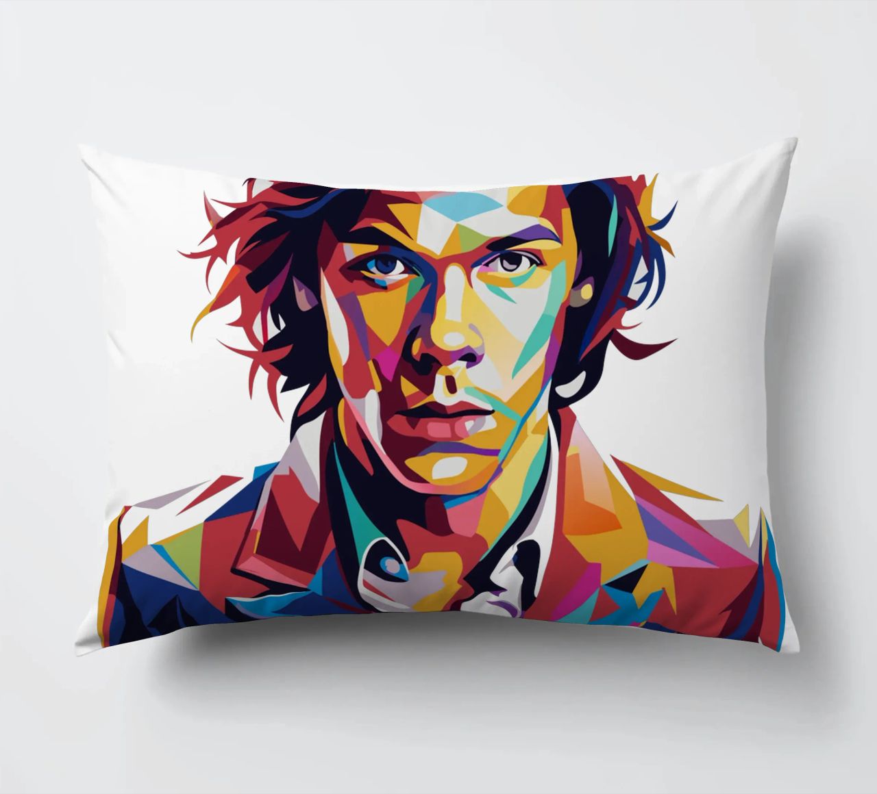 Harry Style Portrait in WPAP Pop Art cuscino da vectorartnesia