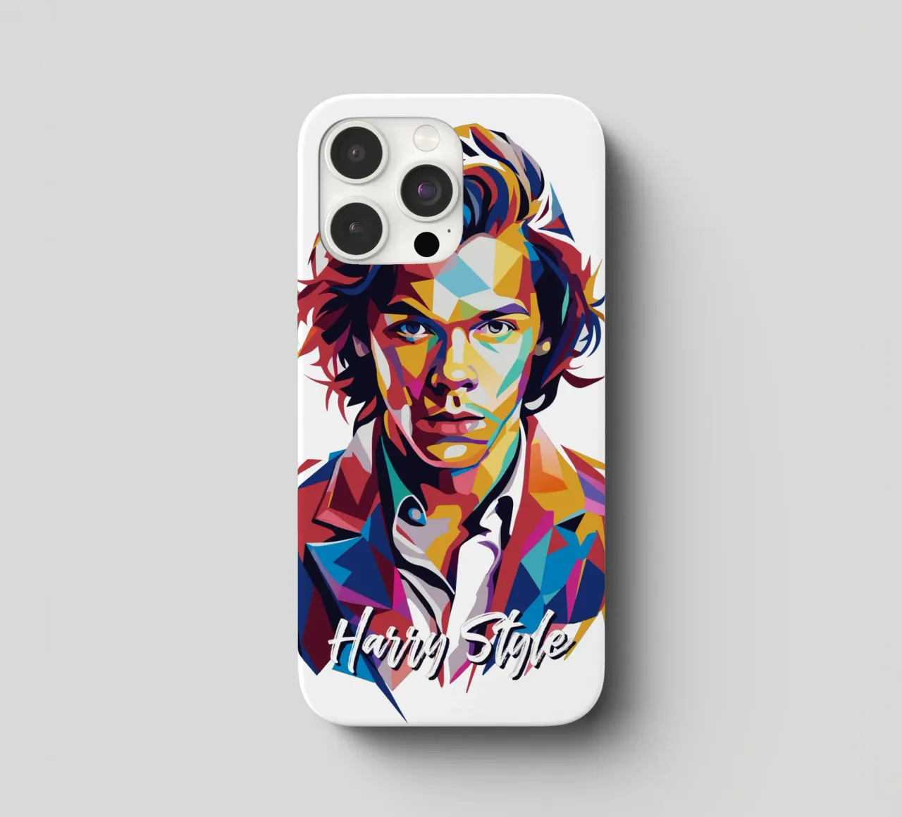 Harry Style Portrait in WPAP Pop Art cover iphone da vectorartnesia