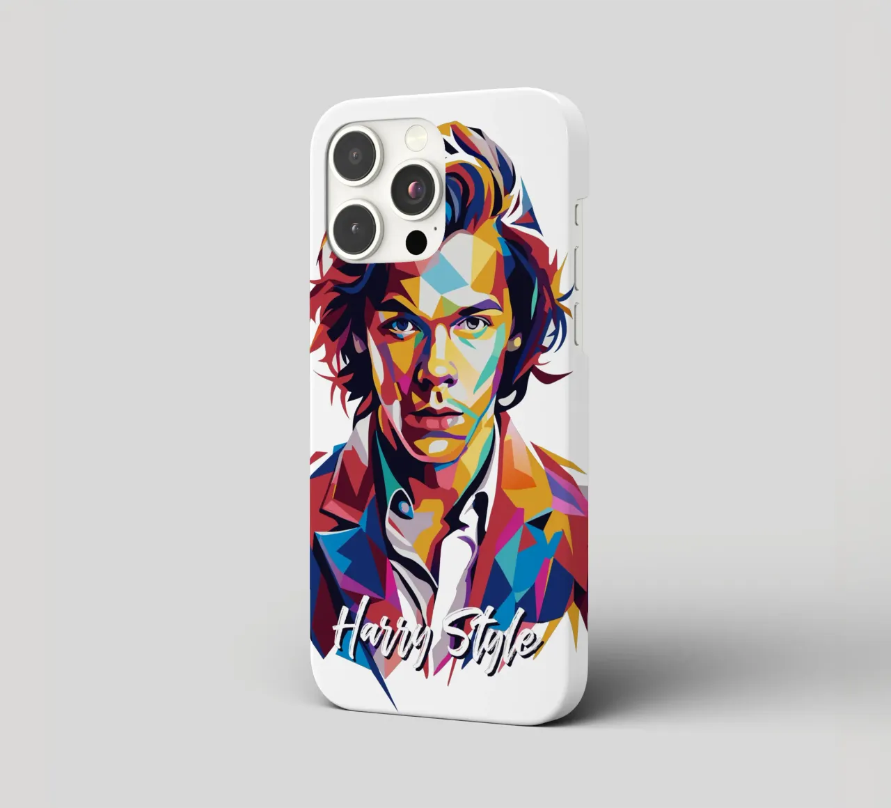 Harry Style Portrait in WPAP Pop Art cover iphone da vectorartnesia