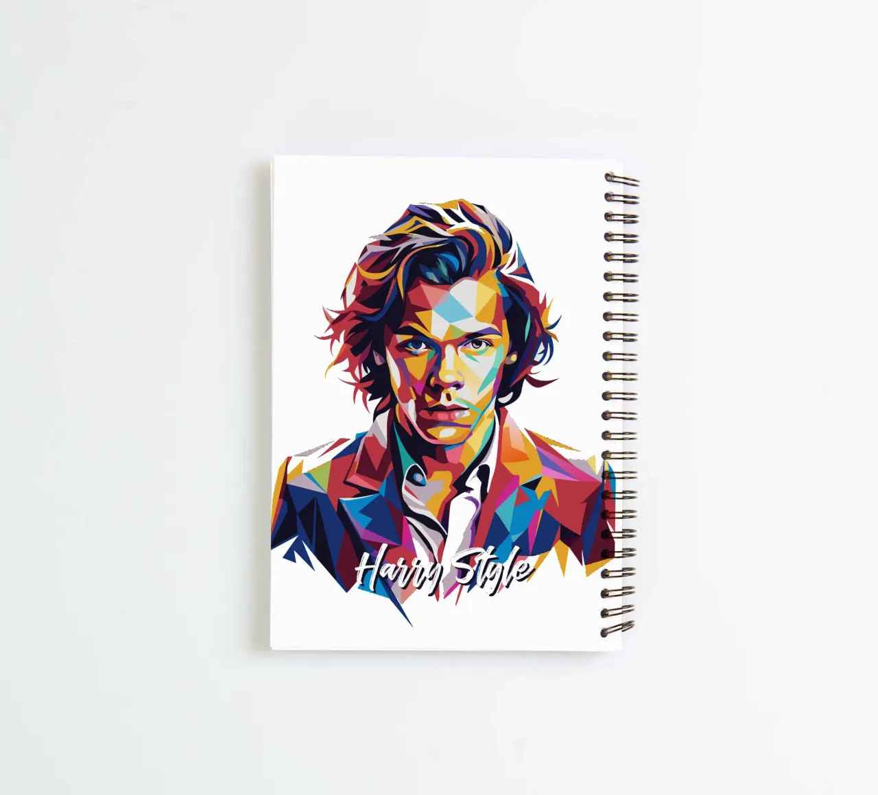 Harry Style Portrait in WPAP Pop Art diario ad anelli da vectorartnesia