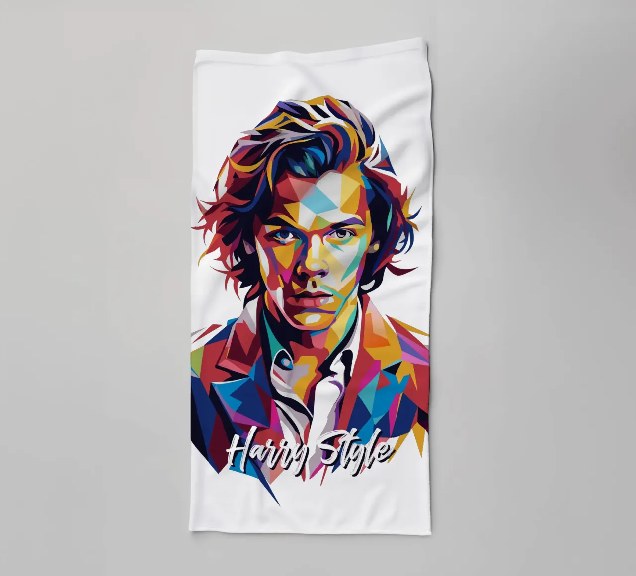 Harry Style Portrait in WPAP Pop Art asciugamano da bagno da vectorartnesia