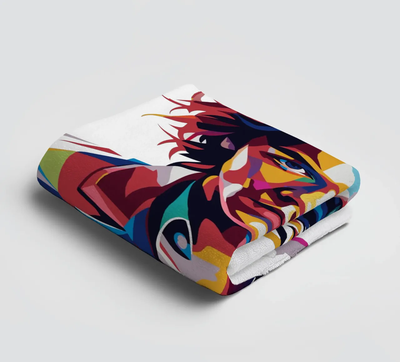 Harry Style Portrait in WPAP Pop Art towel by vectorartnesia
