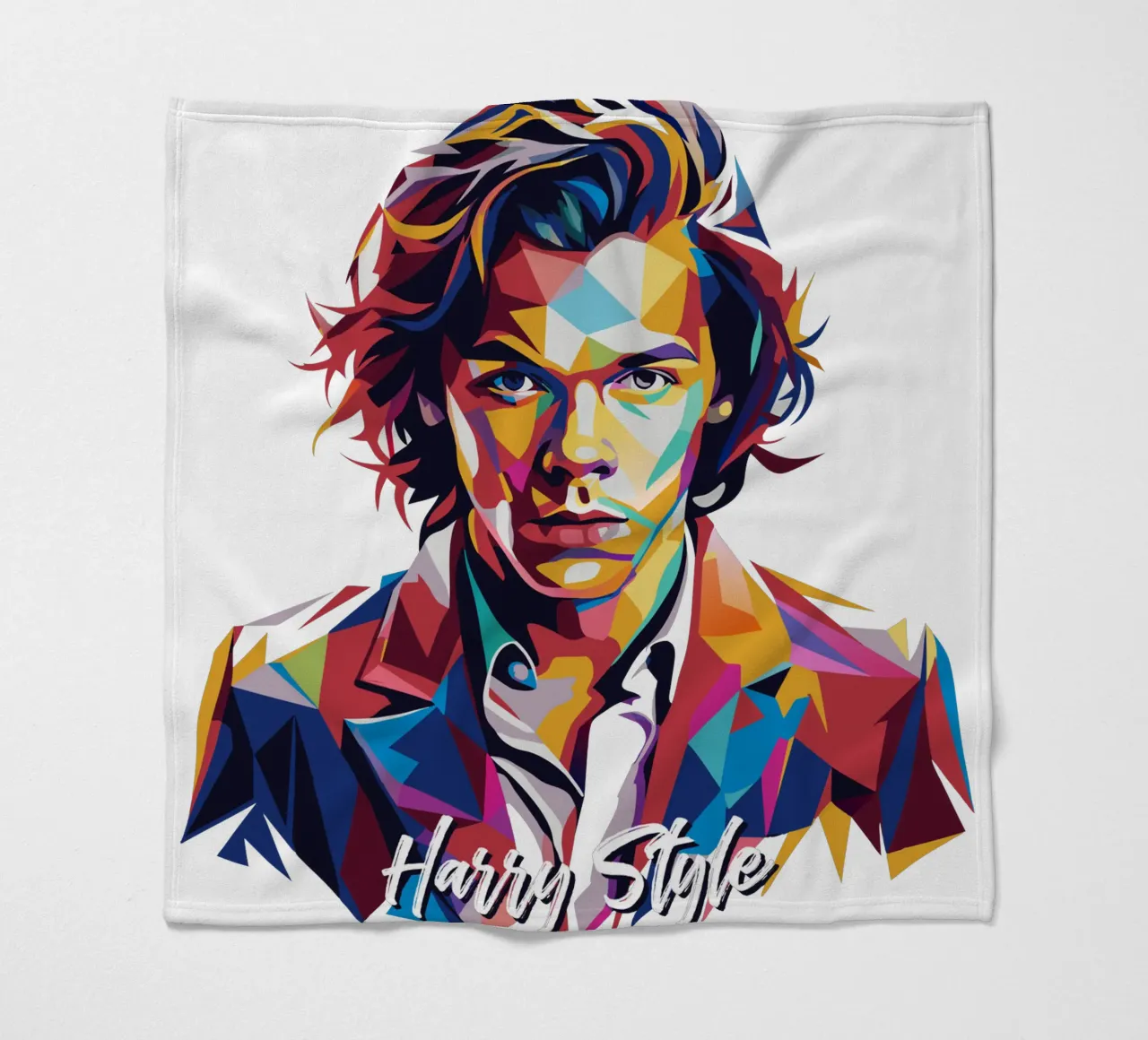 Harry Style Portrait in WPAP Pop Art coperta in pile da vectorartnesia