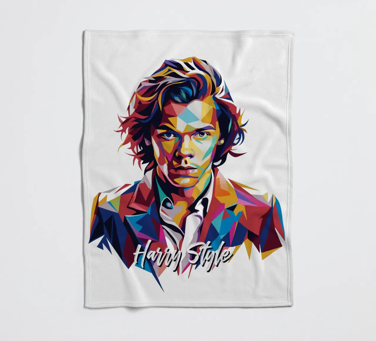 Harry Style Portrait in WPAP Pop Art coperta in pile da vectorartnesia