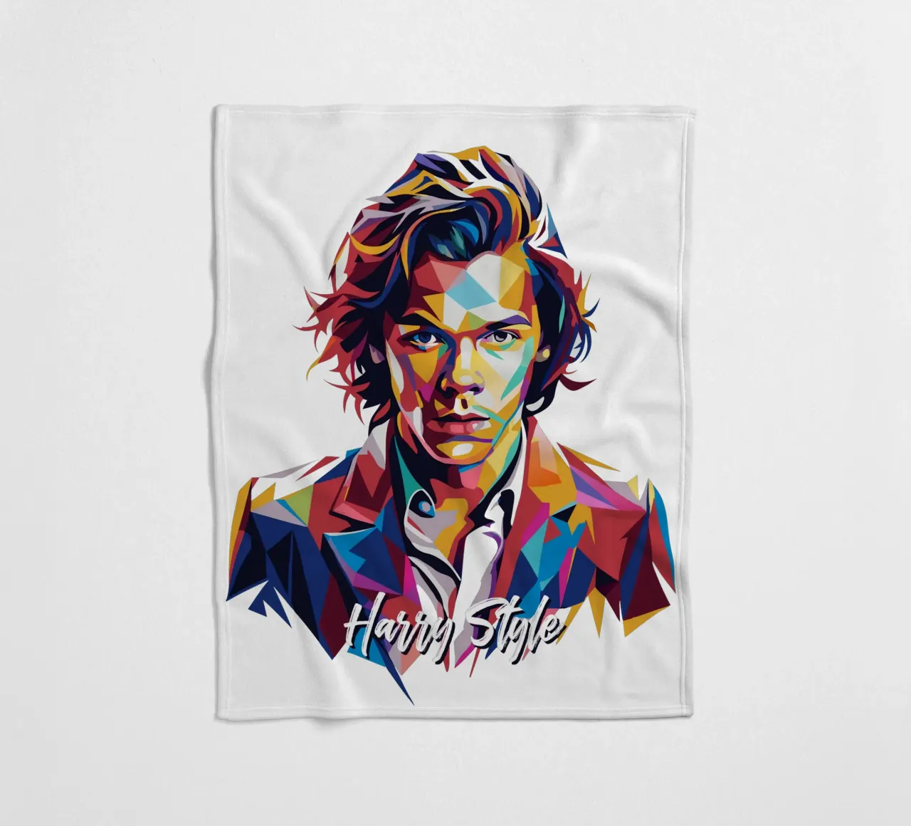 Harry Style Portrait in WPAP Pop Art coperta in pile da vectorartnesia